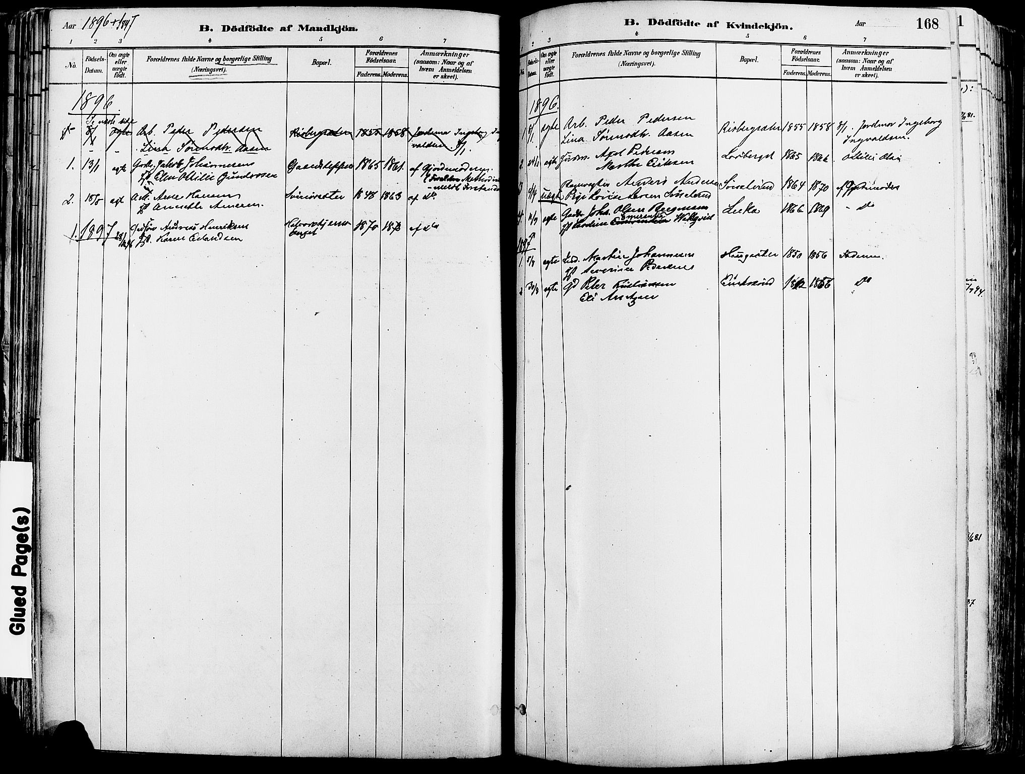 Grue prestekontor, SAH/PREST-036/H/Ha/Haa/L0012: Parish register (official) no. 12, 1881-1897, p. 168