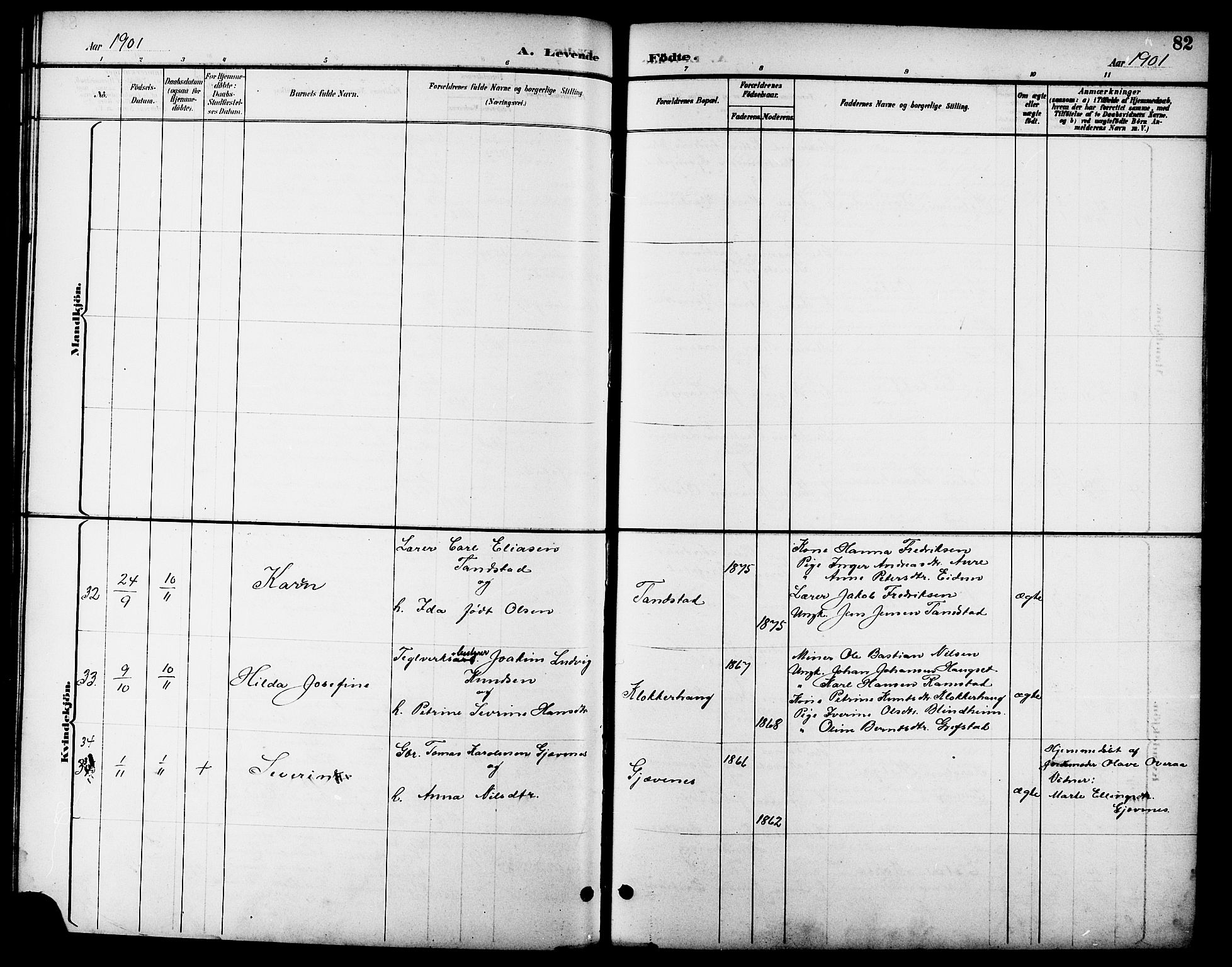 Ministerialprotokoller, klokkerbøker og fødselsregistre - Møre og Romsdal, SAT/A-1454/523/L0340: Parish register (copy) no. 523C03, 1892-1902, p. 82