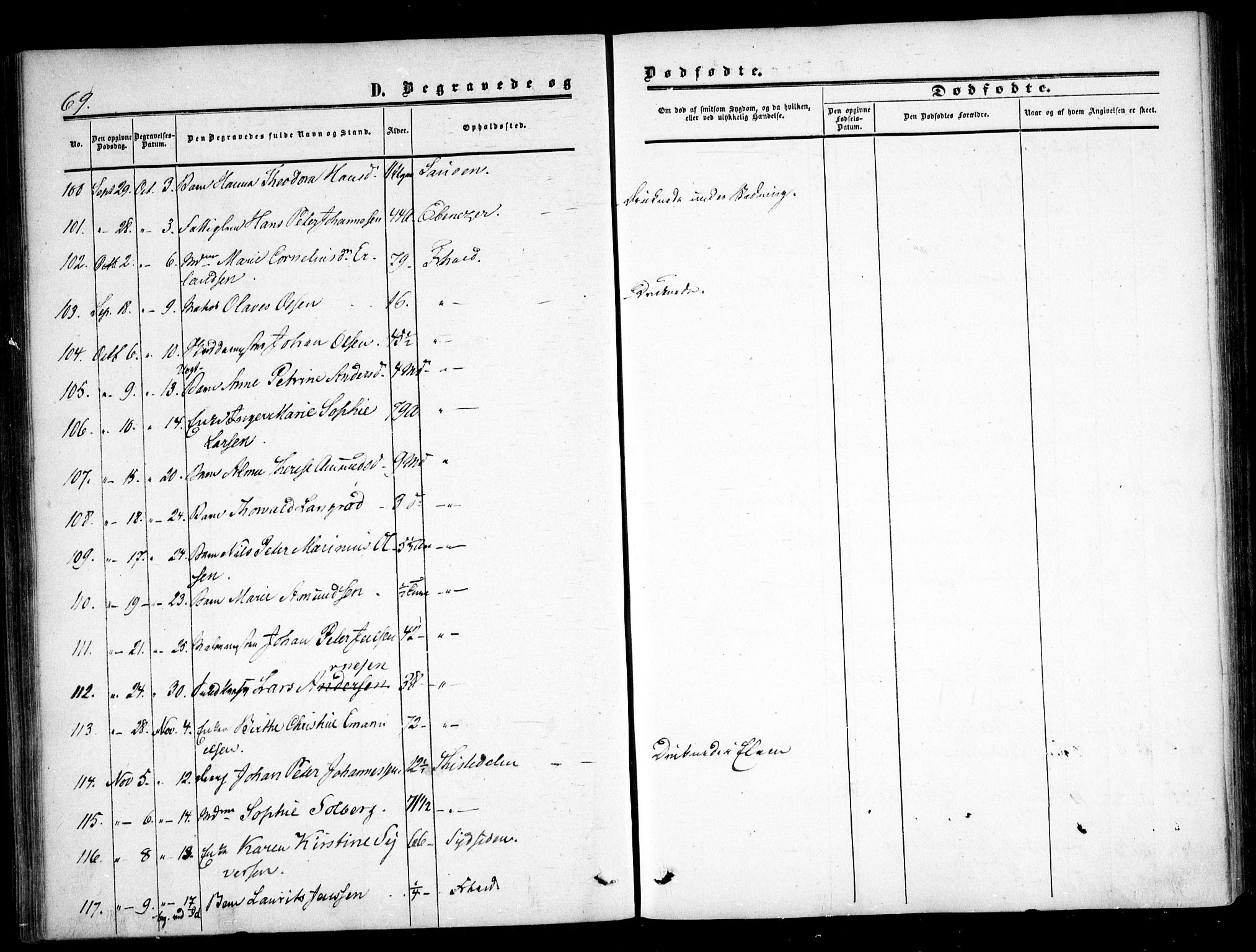 Halden prestekontor Kirkebøker, AV/SAO-A-10909/F/Fa/L0008: Parish register (official) no. I 8, 1857-1865, p. 69