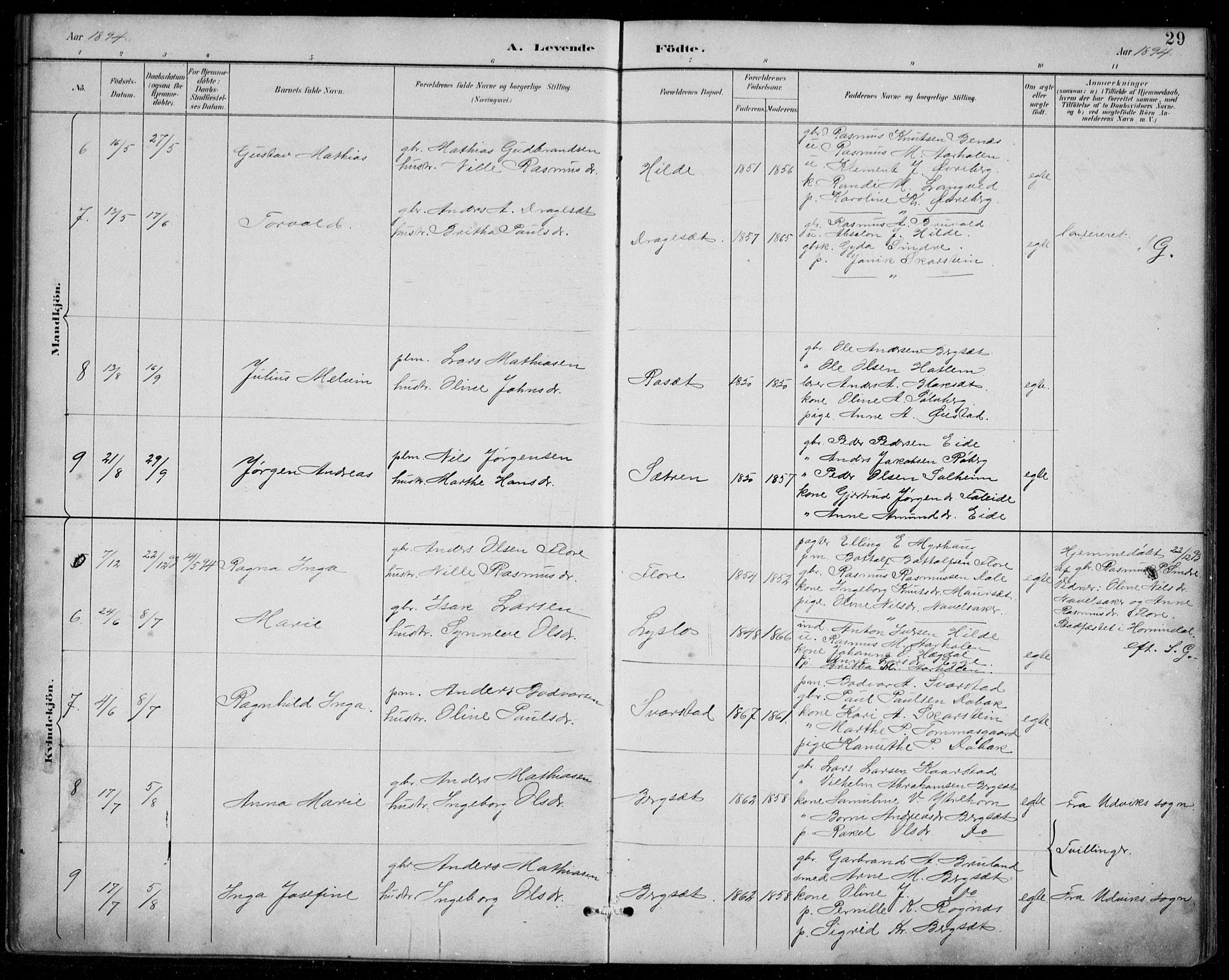 Innvik sokneprestembete, SAB/A-80501: Parish register (copy) no. A 3, 1886-1912, p. 29