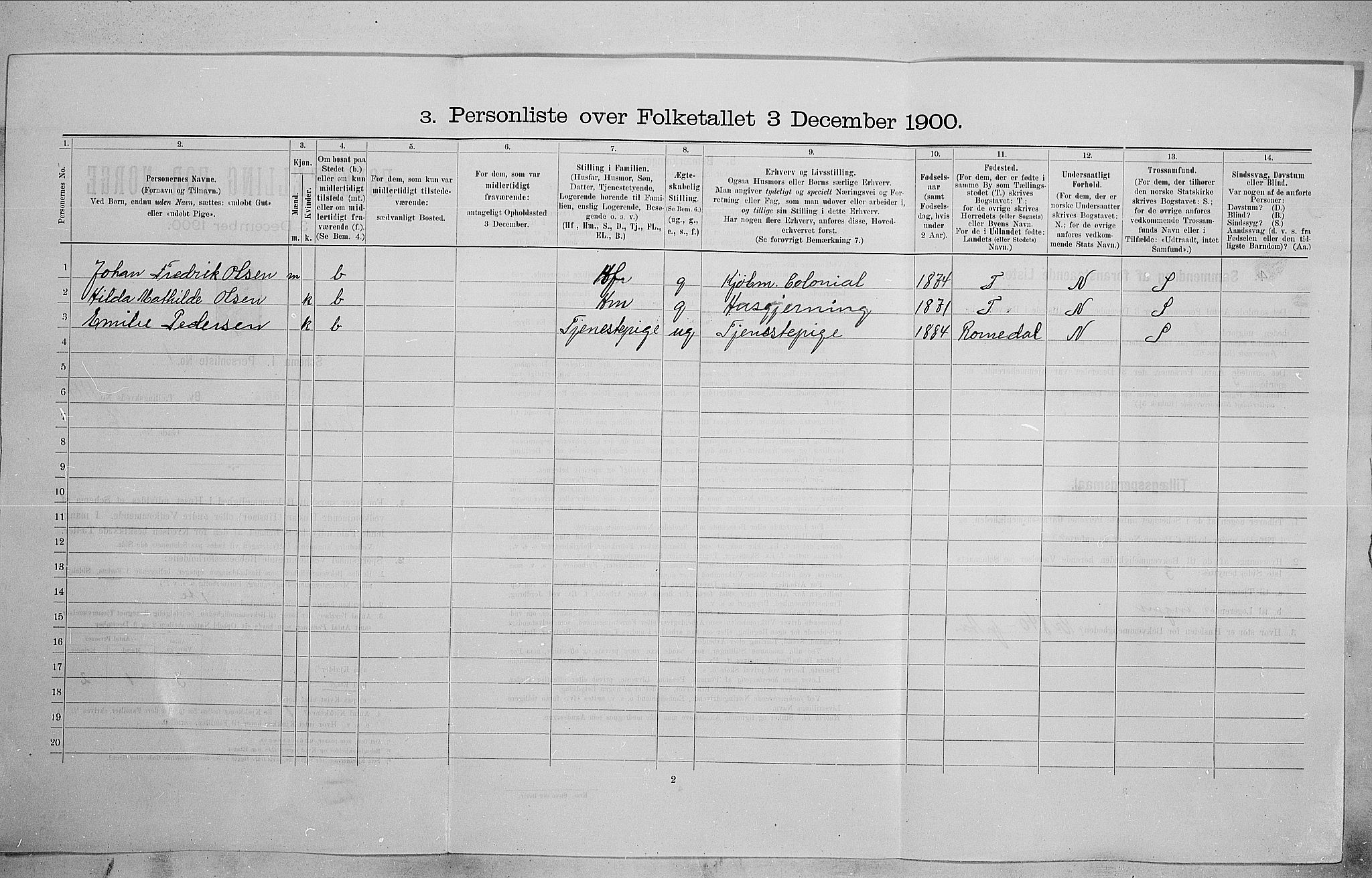 SAO, 1900 census for Kristiania, 1900, p. 55009