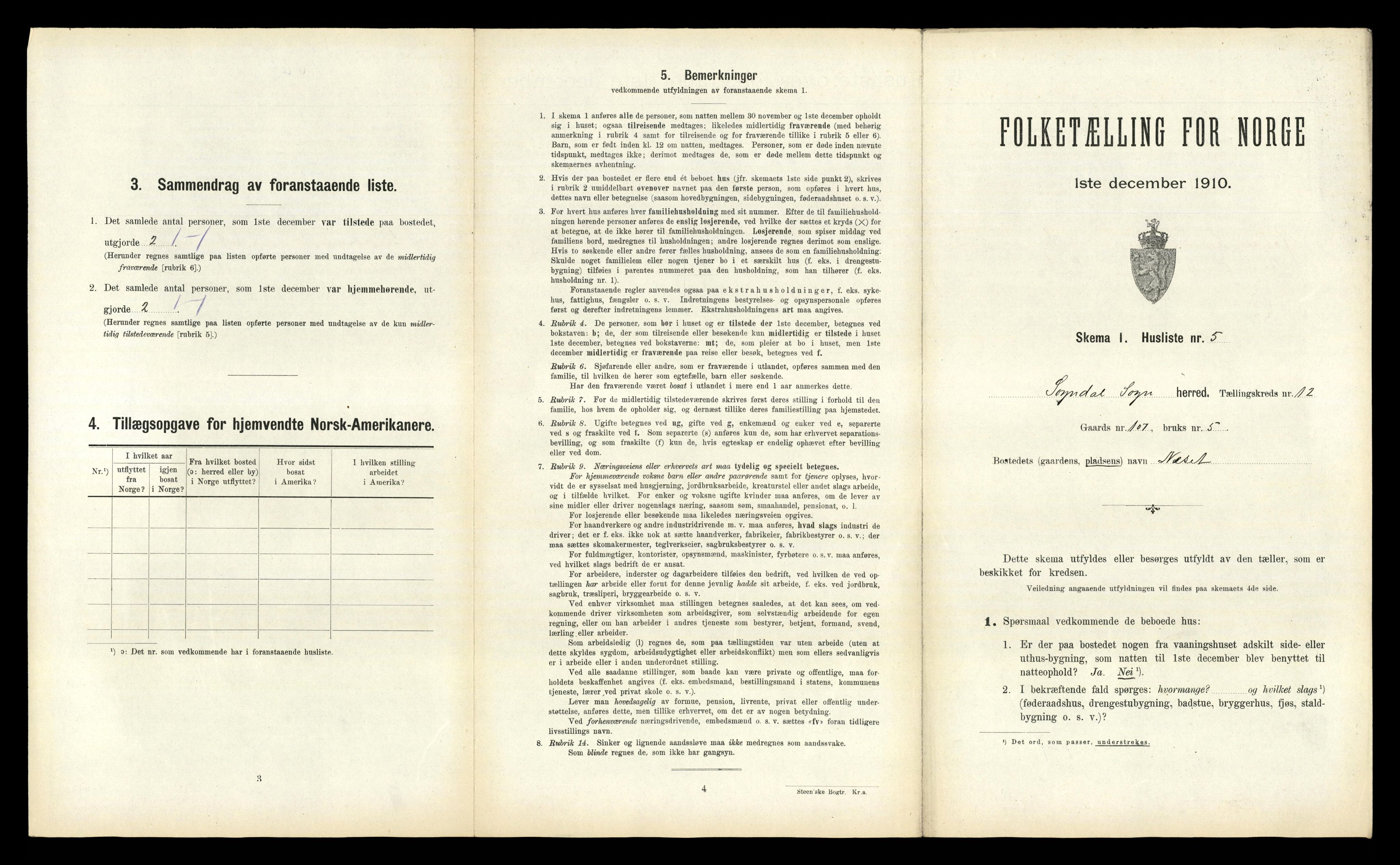 RA, 1910 census for Sogndal, 1910, p. 1180