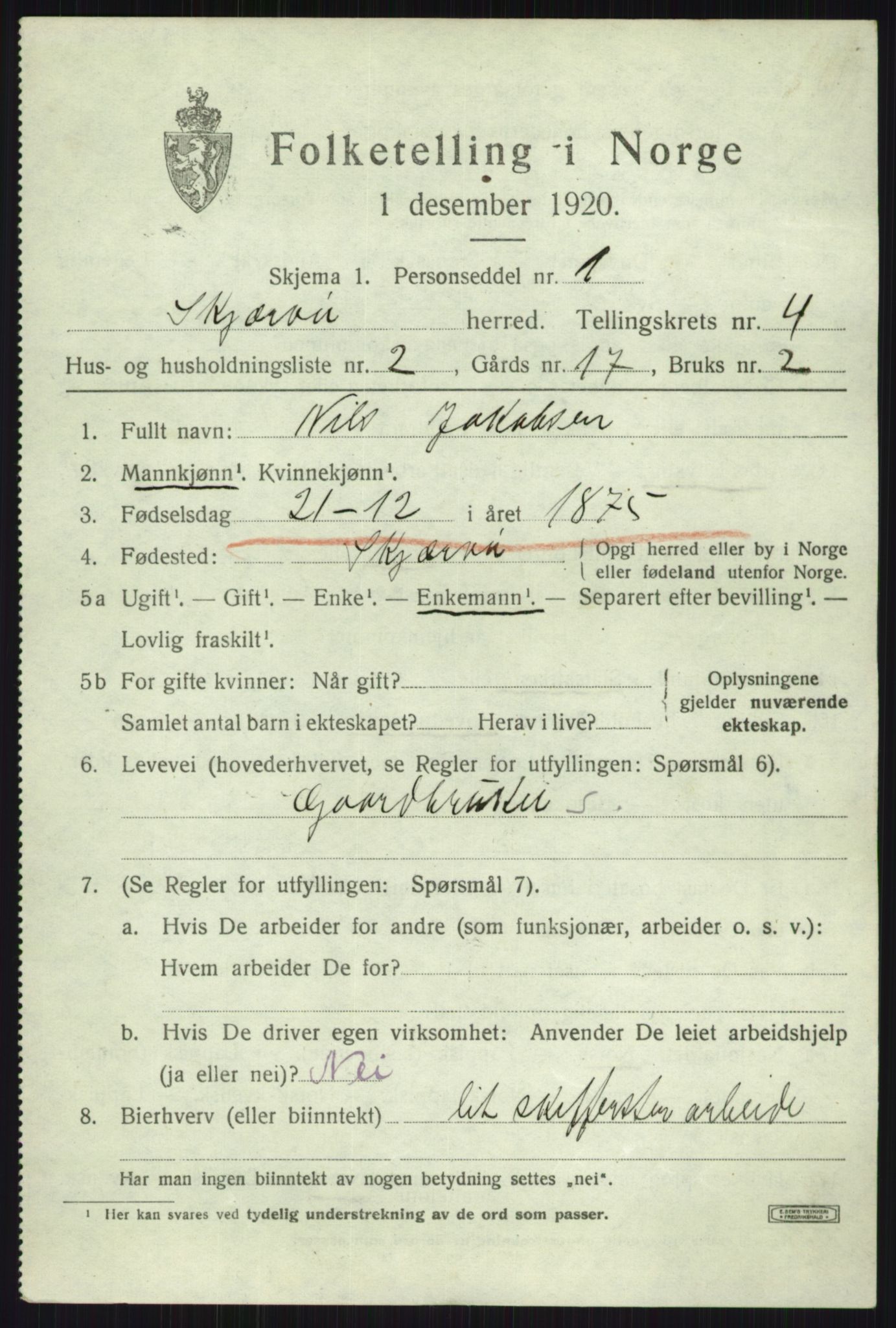 SATØ, 1920 census for Skjervøy, 1920, p. 2441