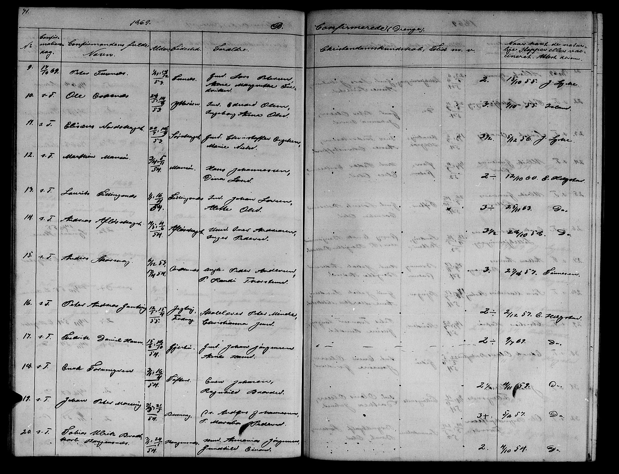Ministerialprotokoller, klokkerbøker og fødselsregistre - Sør-Trøndelag, SAT/A-1456/634/L0539: Parish register (copy) no. 634C01, 1866-1873, p. 71