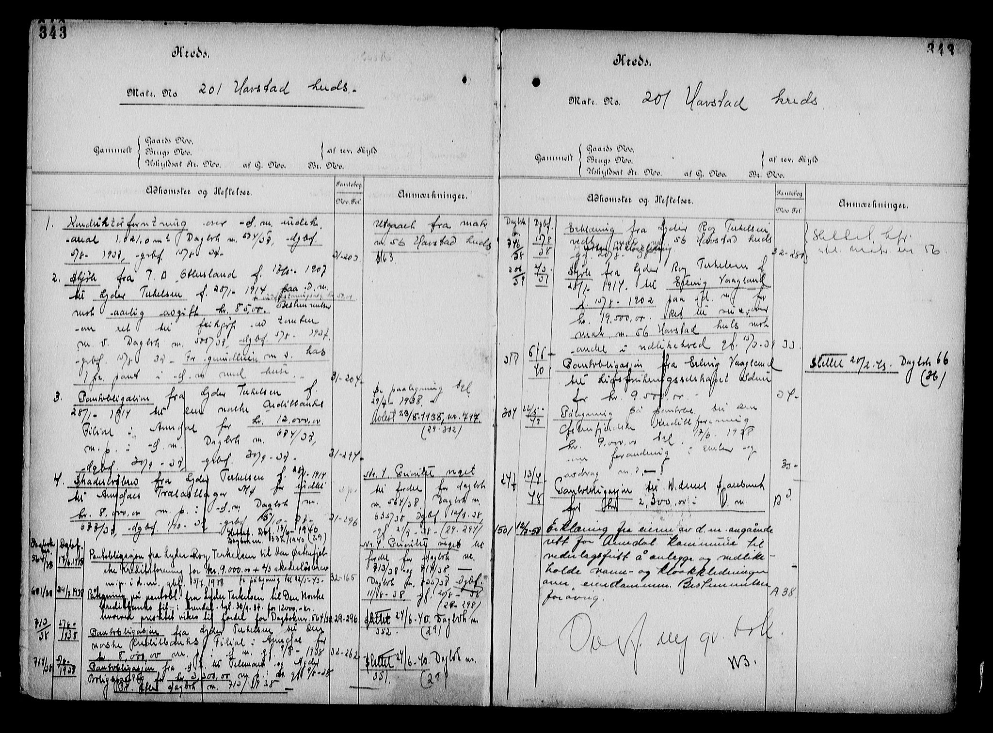 Arendal byfogd, AV/SAK-1222-0001/G/Ga/L0015: Mortgage register no. 13, 1860-1960, p. 343