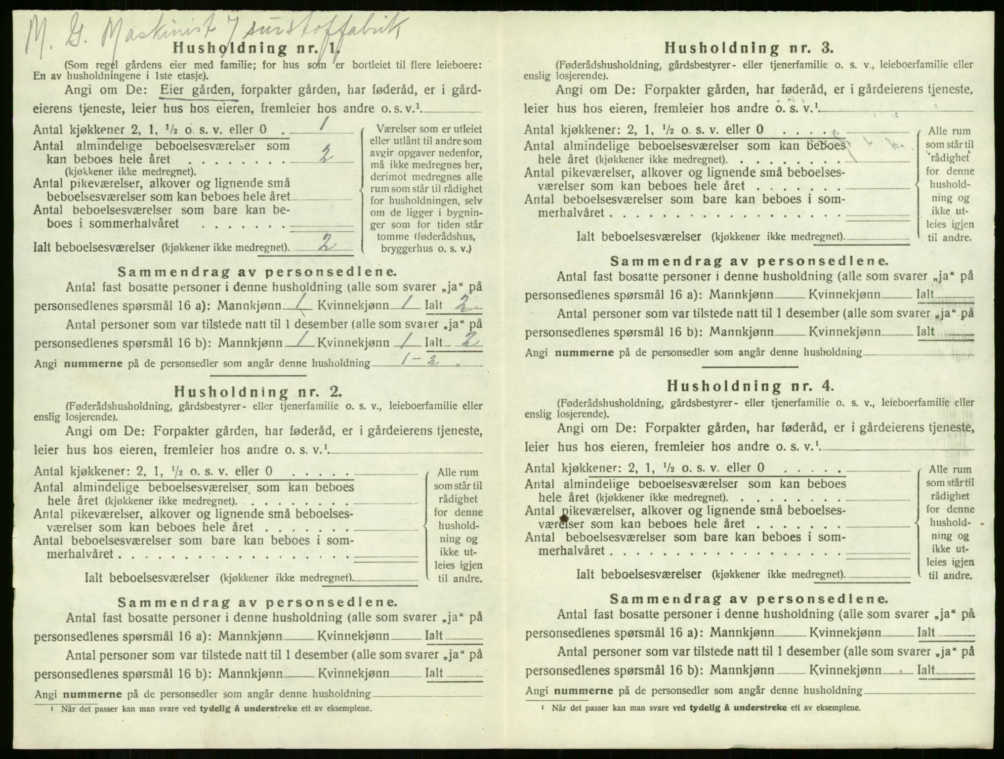 SAKO, 1920 census for Botne, 1920, p. 736