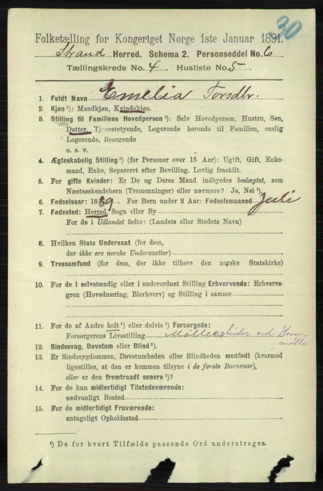 RA, 1891 census for 1130 Strand, 1891, p. 1180