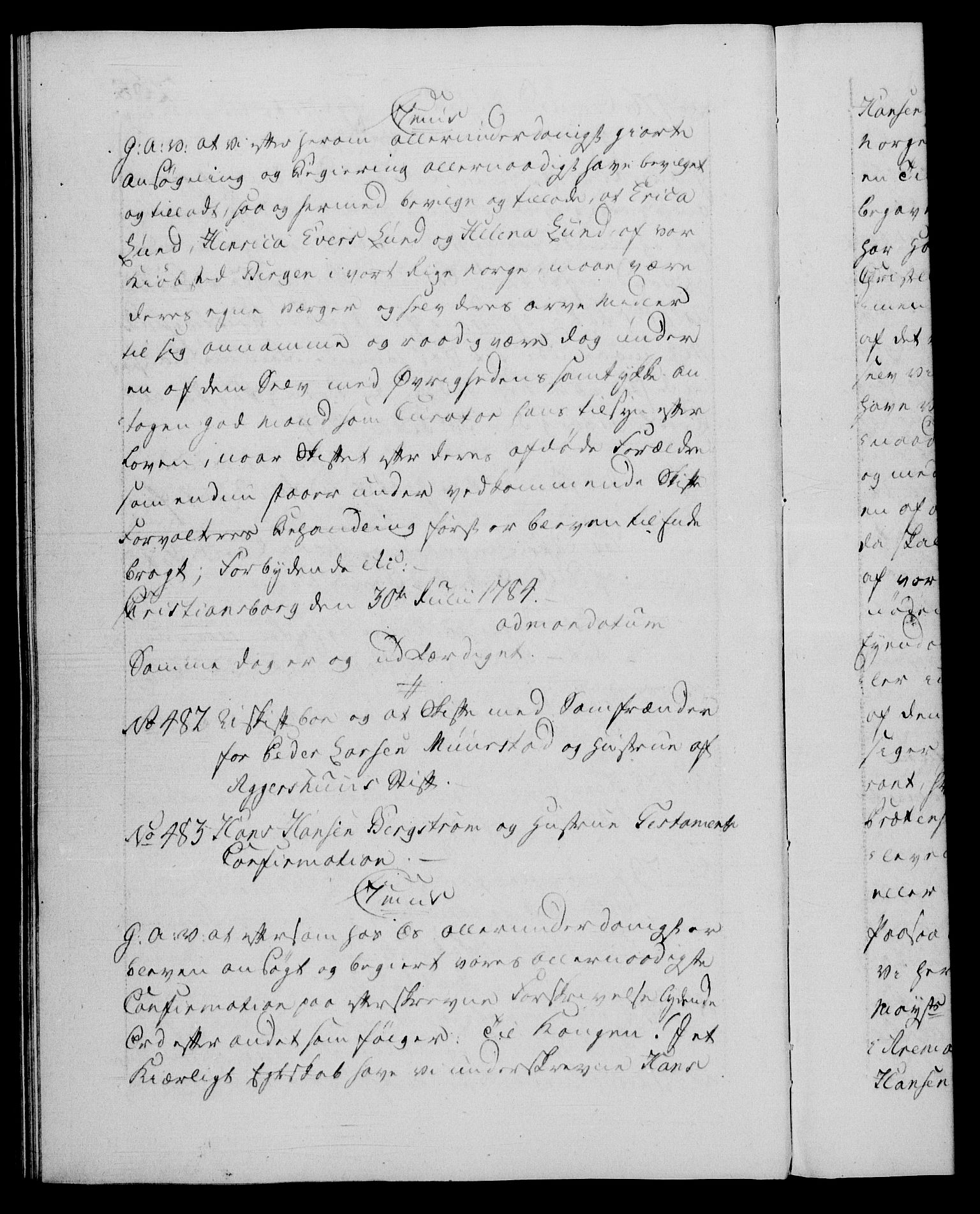 Danske Kanselli 1572-1799, AV/RA-EA-3023/F/Fc/Fca/Fcaa/L0050: Norske registre, 1784-1785, p. 268b