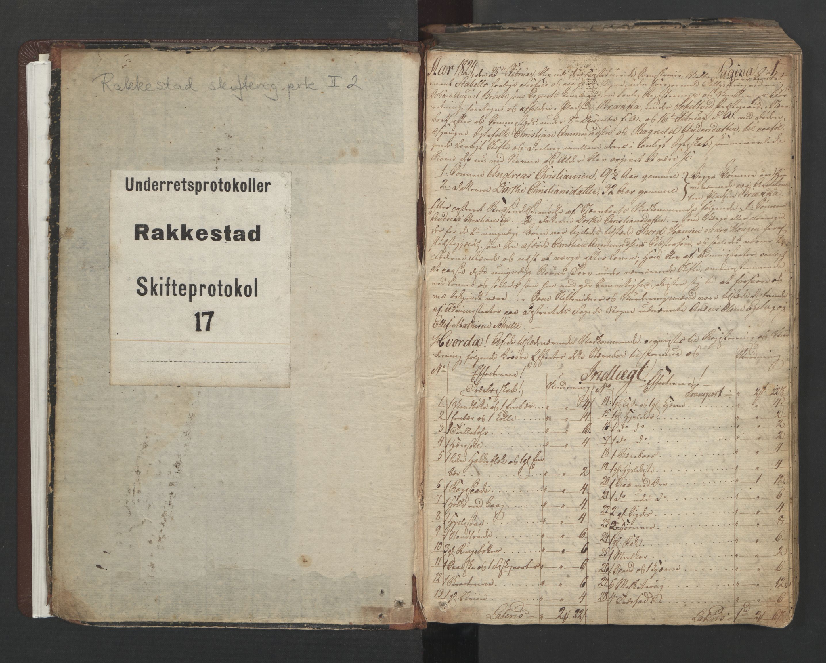 Rakkestad sorenskriveri, SAO/A-10686/H/Hc/Hcb/L0002: Skifteregistreringsprotokoller, 1824-1836, p. 0-1