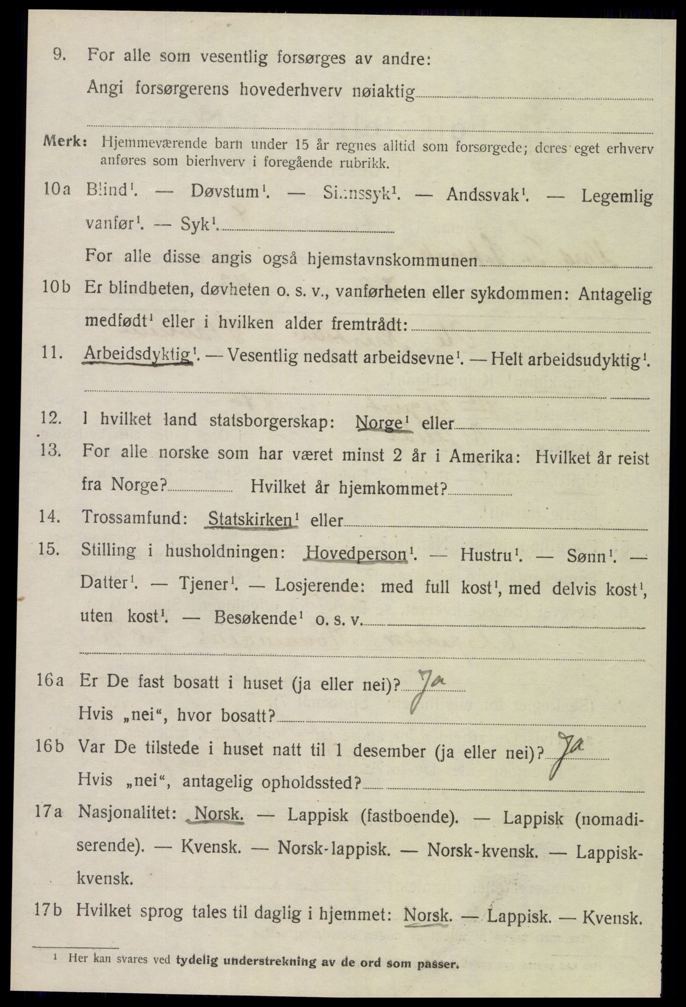 SAT, 1920 census for Leksvik, 1920, p. 4539
