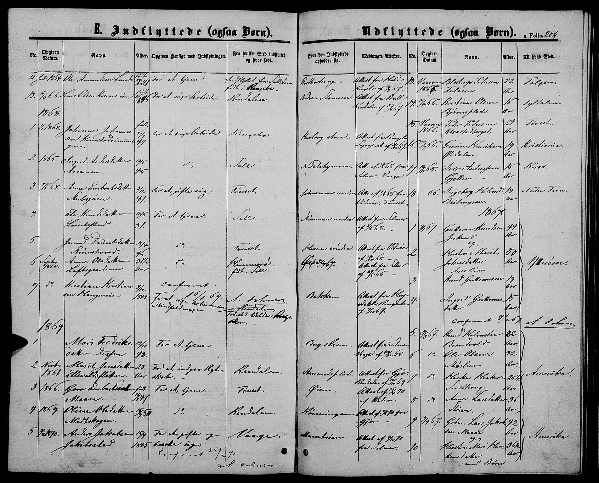 Alvdal prestekontor, SAH/PREST-060/H/Ha/Hab/L0002: Parish register (copy) no. 2, 1863-1878, p. 204