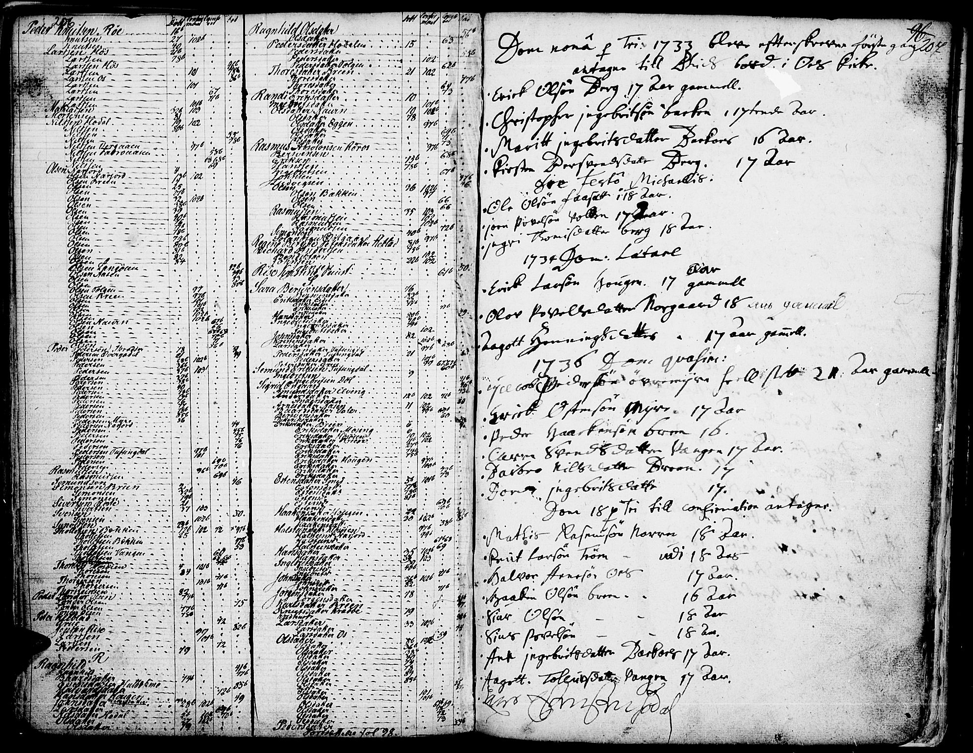 Tolga prestekontor, SAH/PREST-062/K/L0001: Parish register (official) no. 1, 1733-1767, p. 206-207