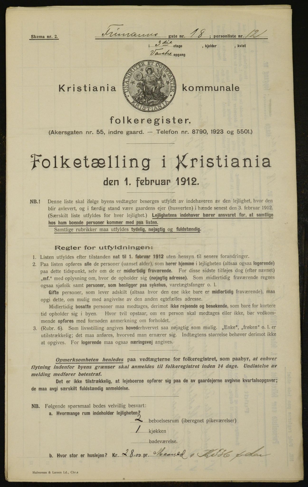 OBA, Municipal Census 1912 for Kristiania, 1912, p. 26818