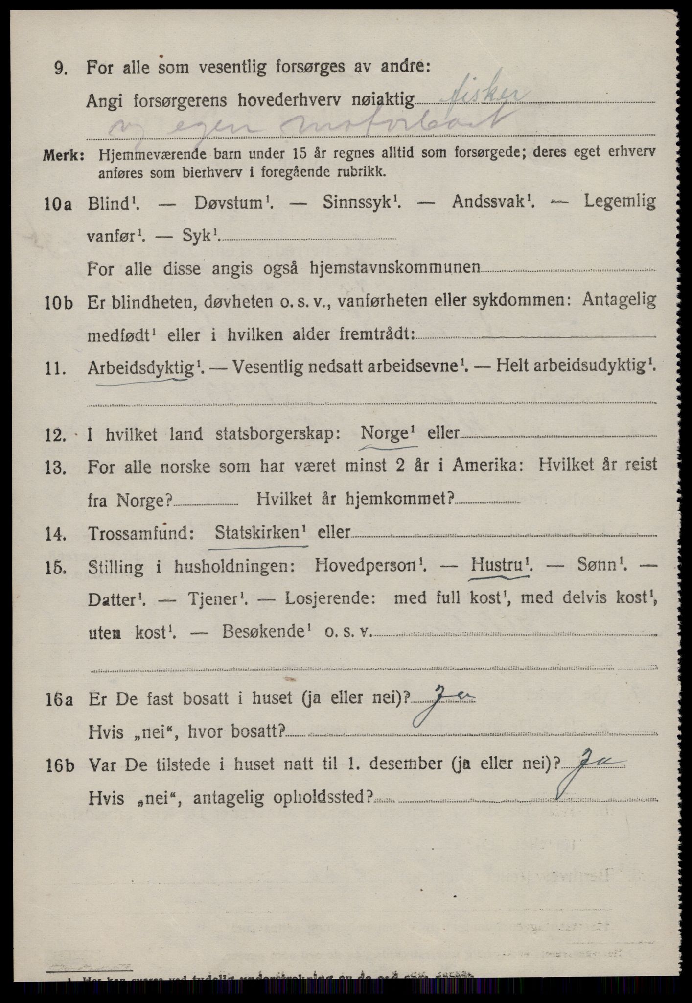 SAT, 1920 census for Sande (MR), 1920, p. 2953