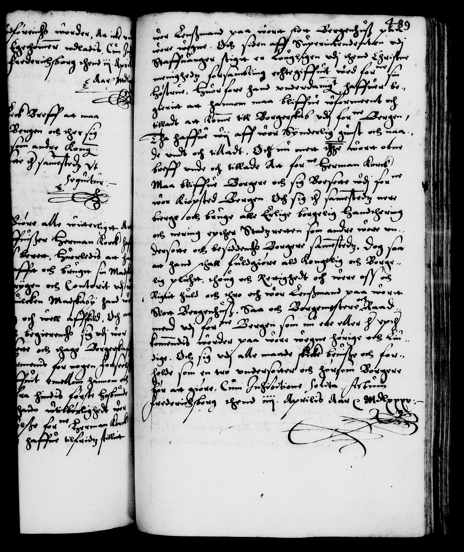 Danske Kanselli 1572-1799, RA/EA-3023/F/Fc/Fca/Fcaa/L0001: Norske registre (mikrofilm), 1572-1588, p. 489a