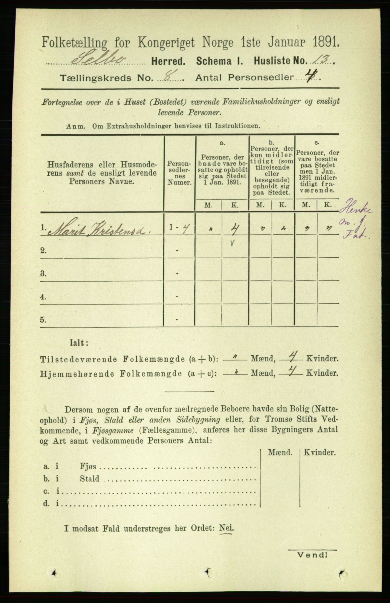 RA, 1891 census for 1664 Selbu, 1891, p. 2857