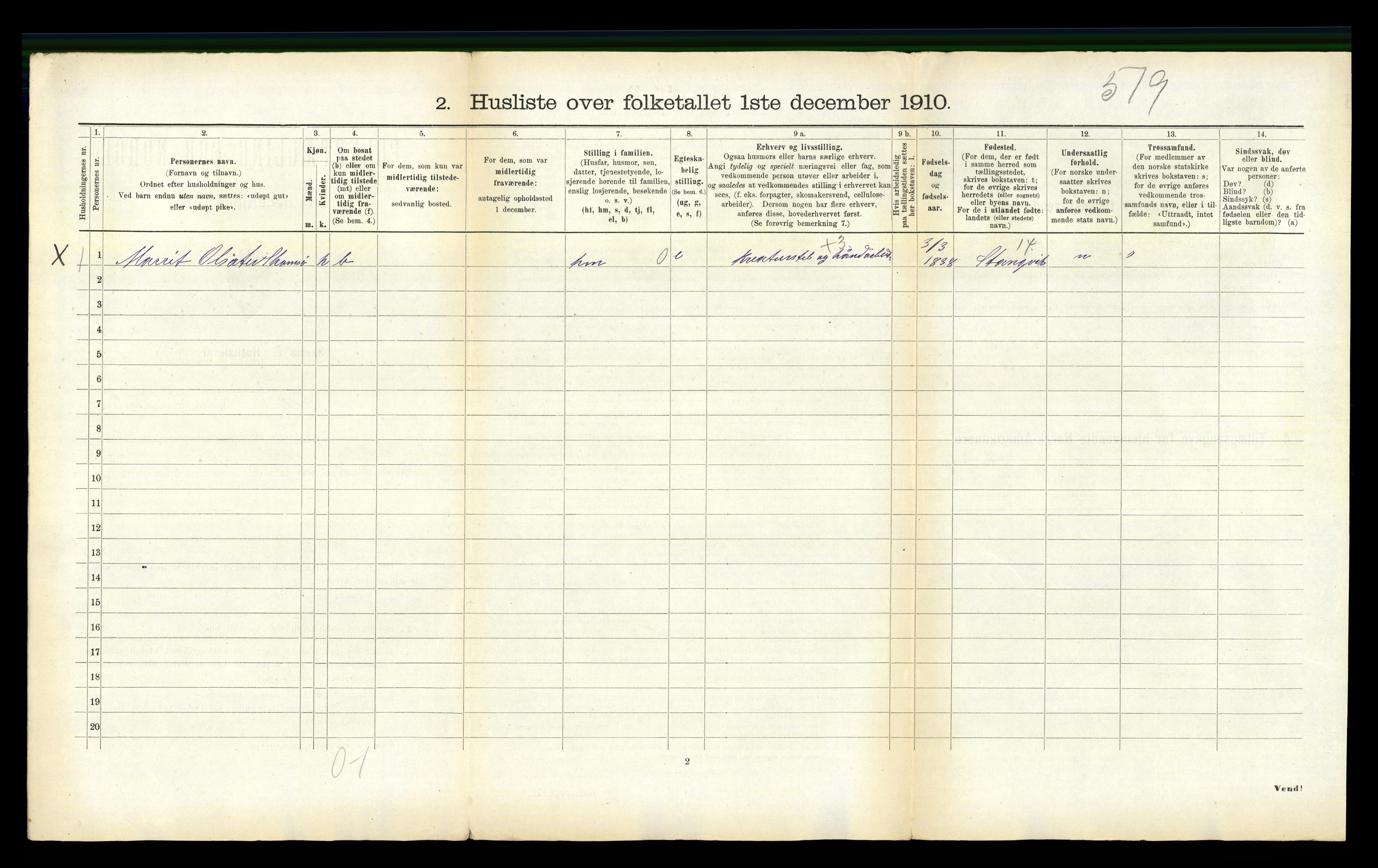 RA, 1910 census for Edøy, 1910, p. 223