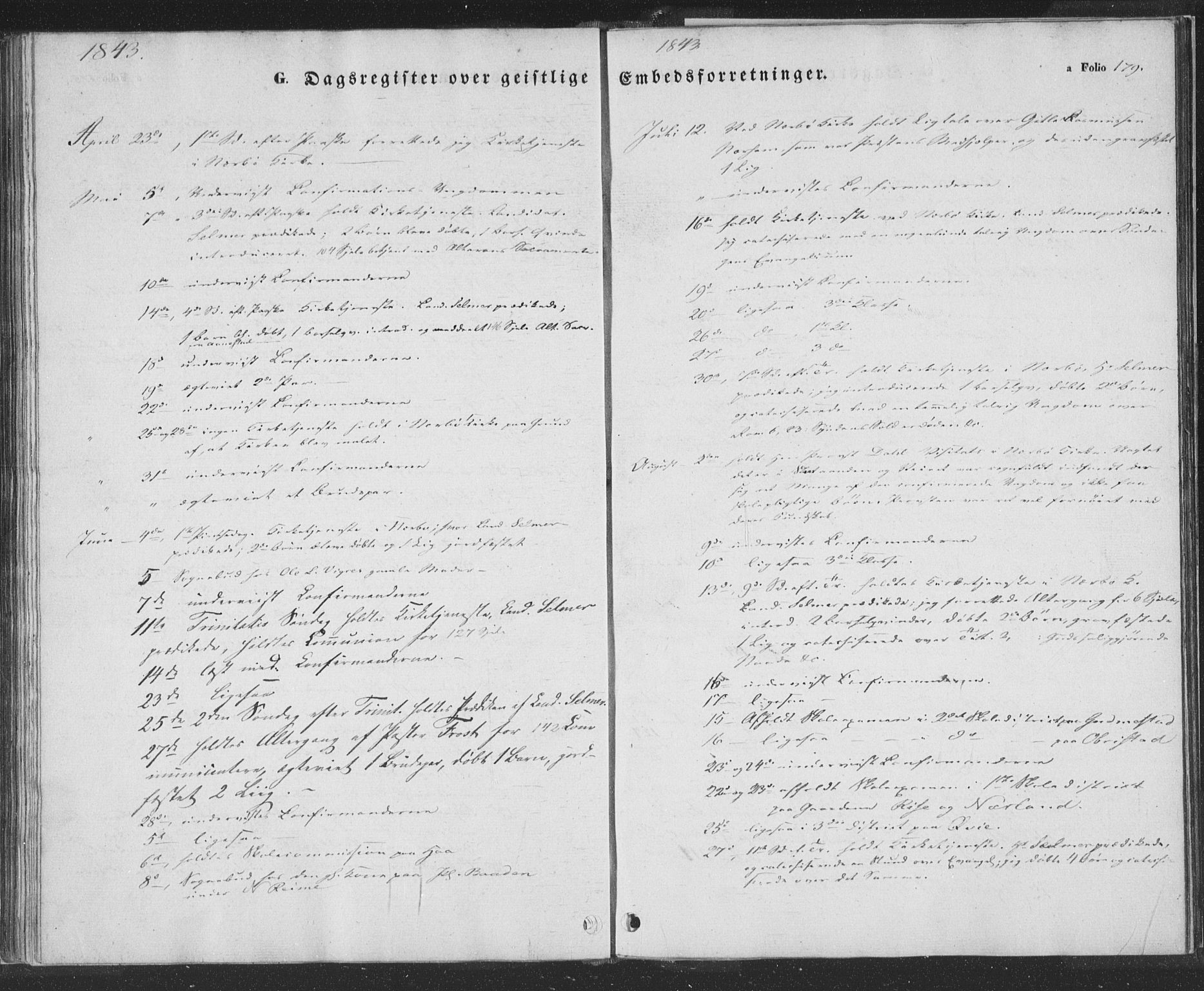 Hå sokneprestkontor, AV/SAST-A-101801/001/30BA/L0006: Parish register (official) no. A 5, 1842-1853, p. 179