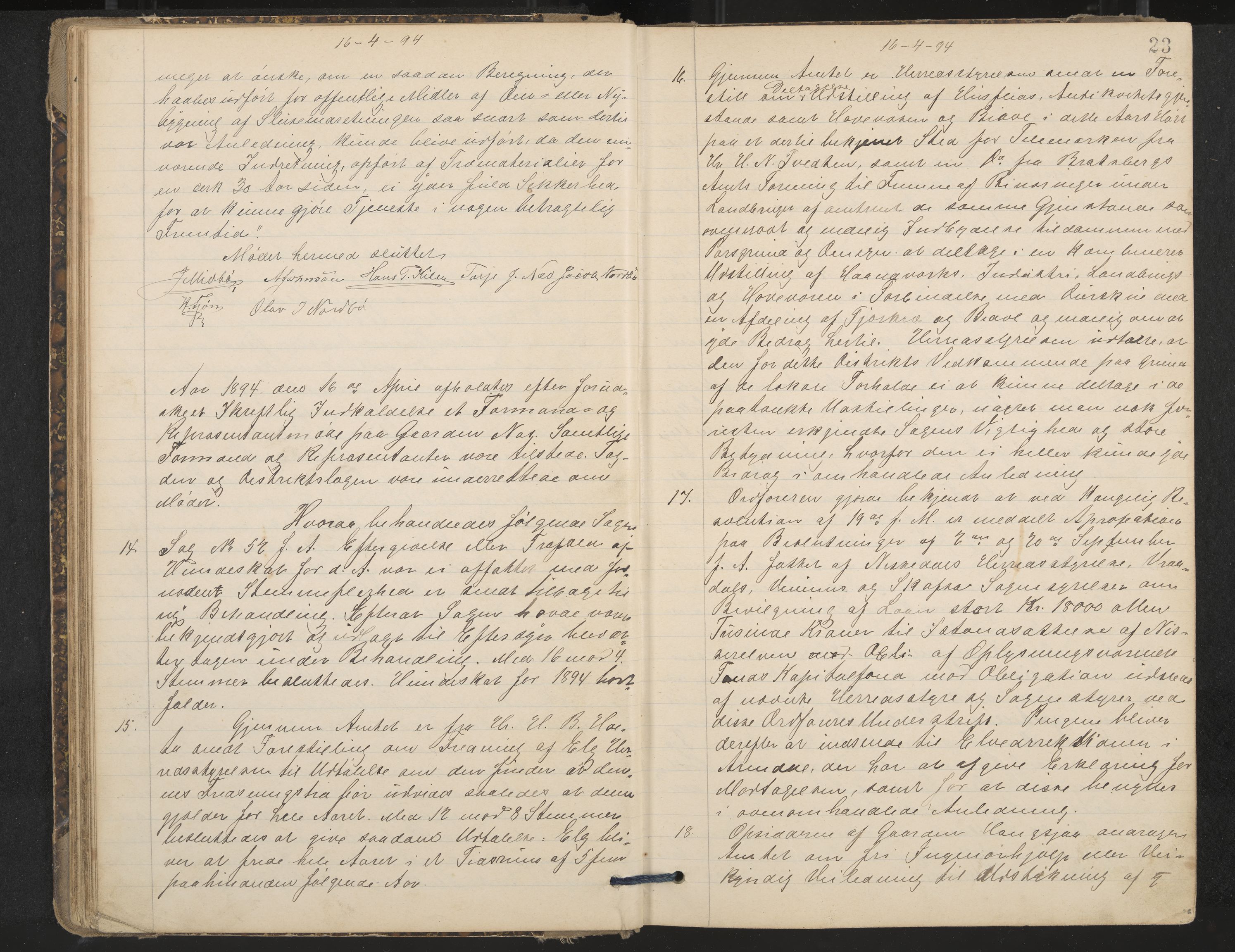 Nissedal formannskap og sentraladministrasjon, IKAK/0830021-1/A/L0003: Møtebok, 1892-1904, p. 23