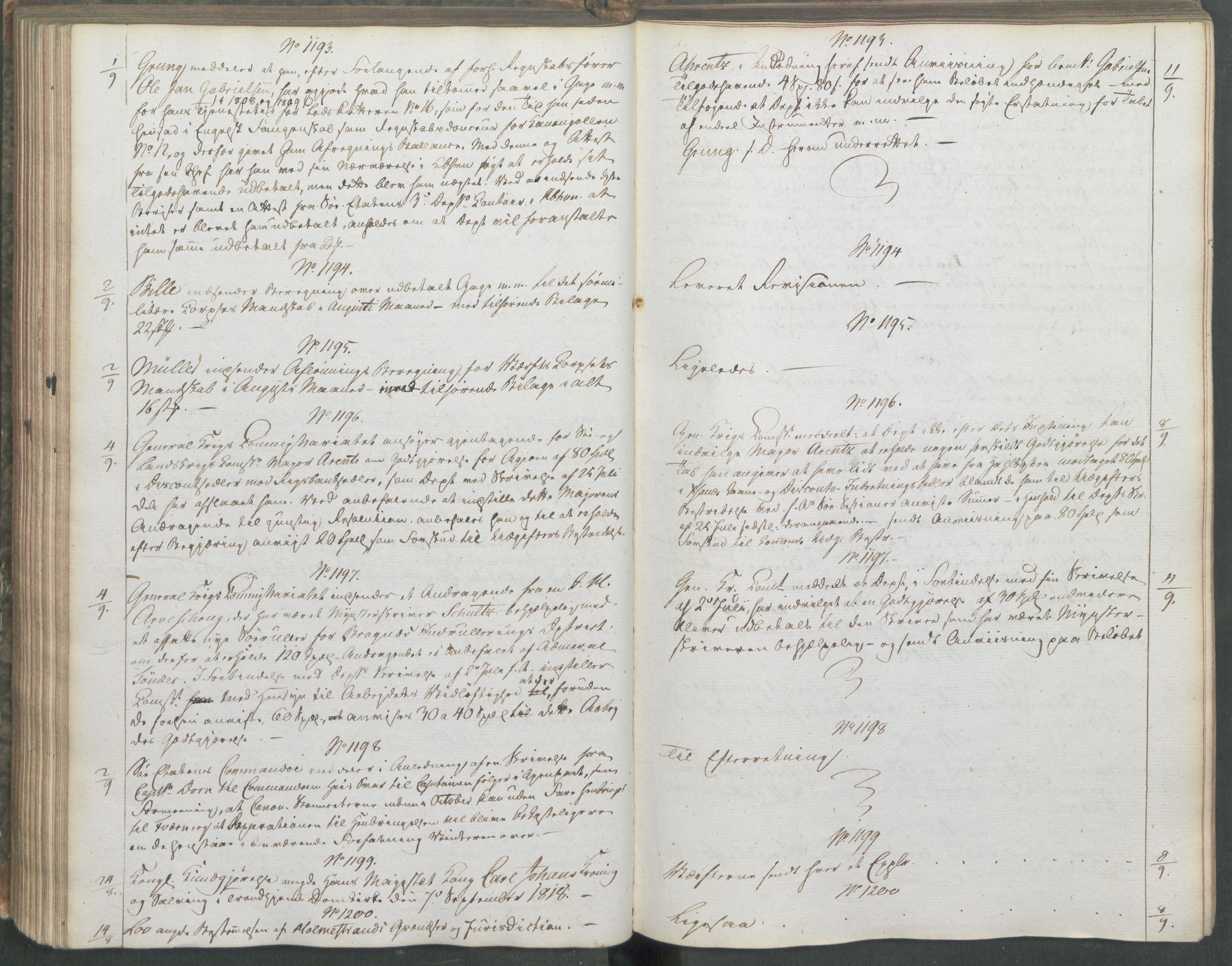 Marinedepartementet/ Marine- og postdepartementet, AV/RA-RAFA-3792/C/L0006: 7de Departements Journal, 1818