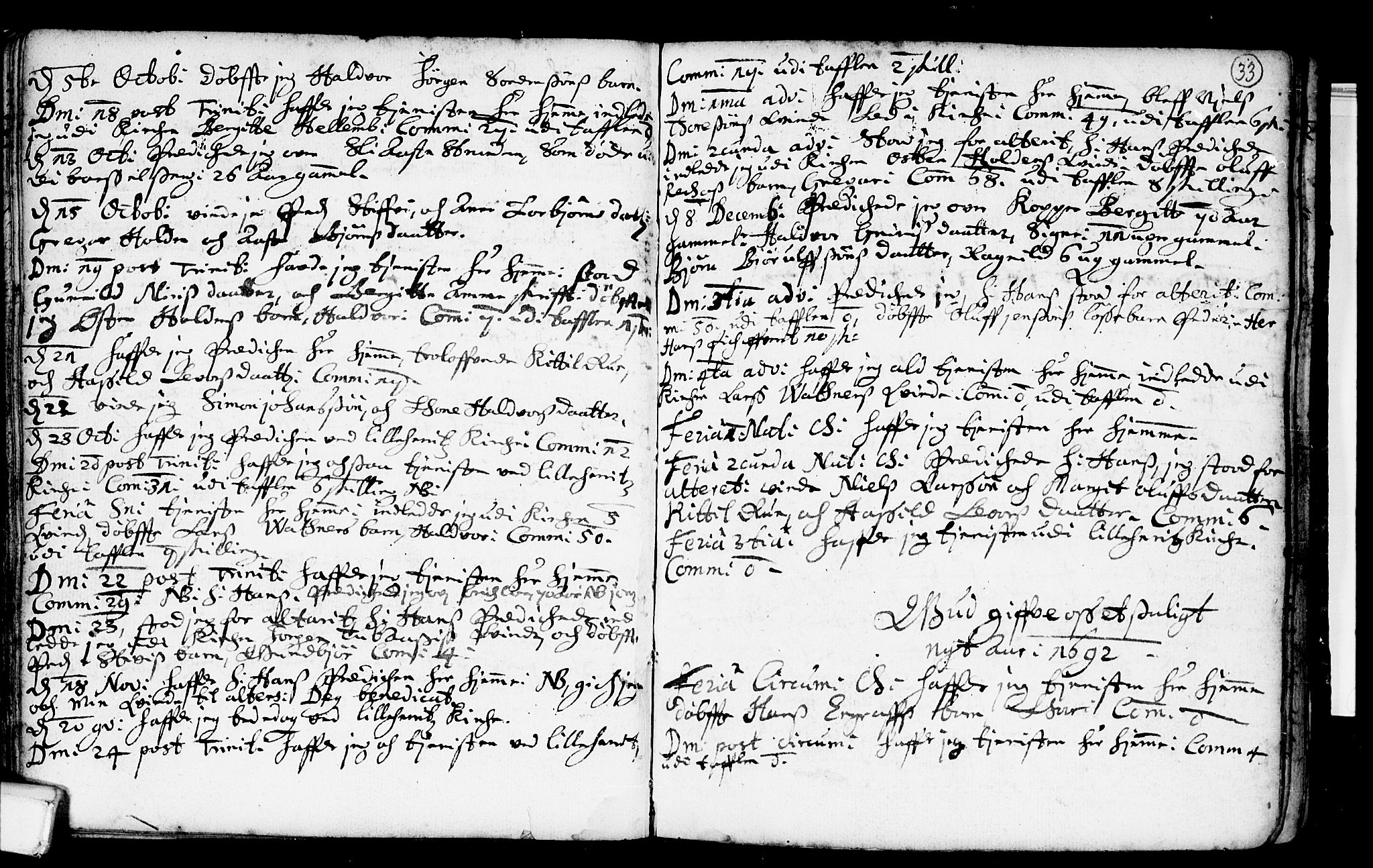 Heddal kirkebøker, SAKO/A-268/F/Fa/L0001: Parish register (official) no. I 1, 1648-1699, p. 33