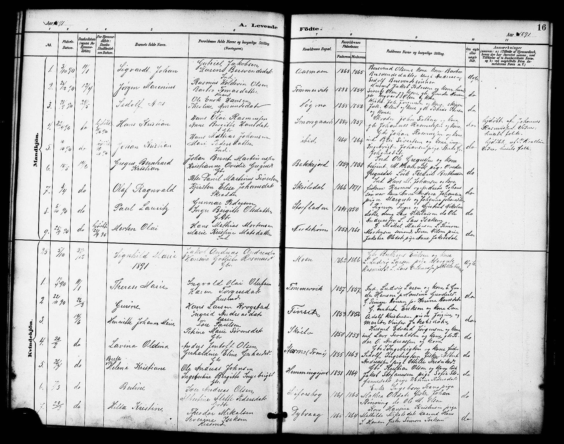 Tranøy sokneprestkontor, SATØ/S-1313/I/Ia/Iab/L0022klokker: Parish register (copy) no. 22, 1887-1912, p. 16