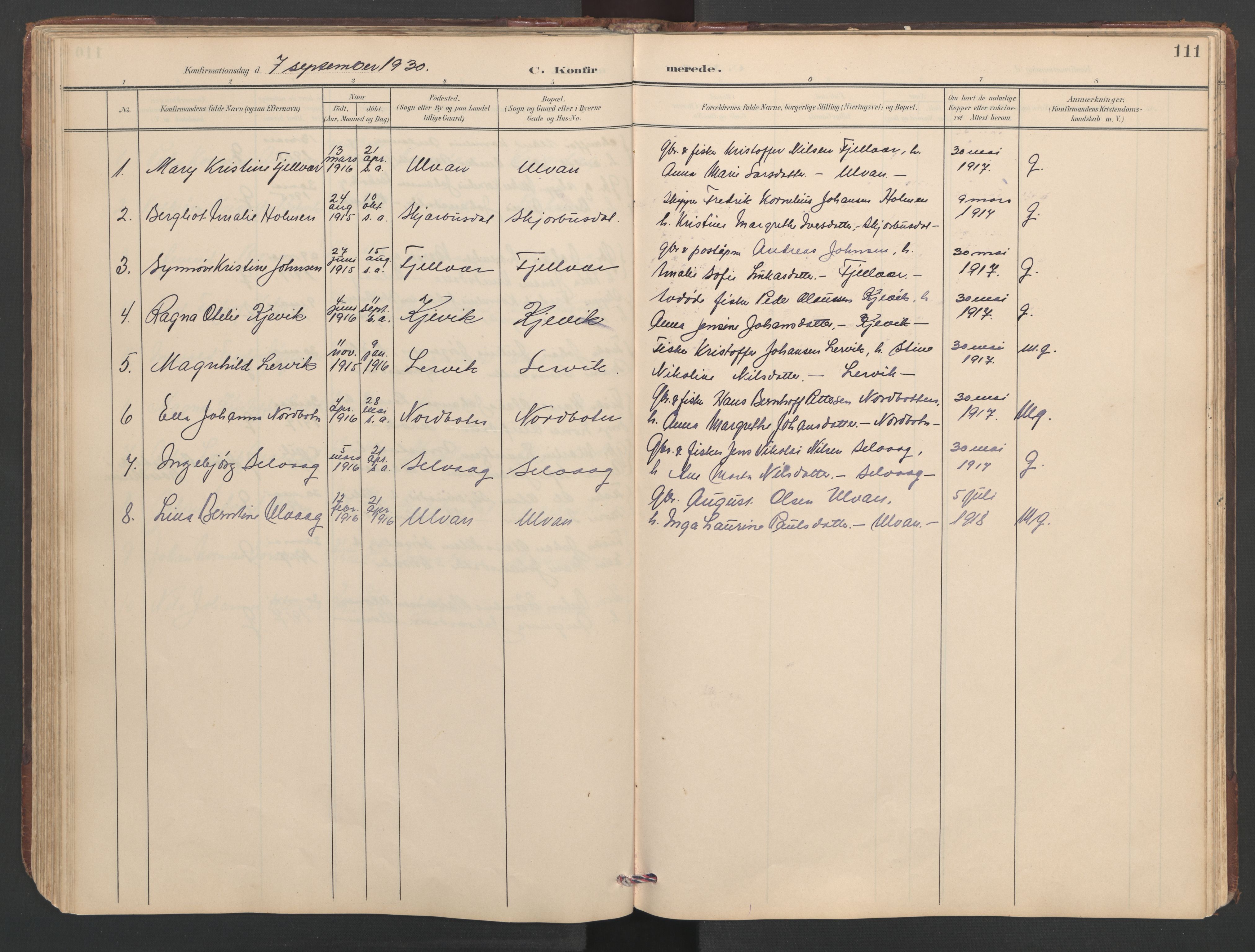 Ministerialprotokoller, klokkerbøker og fødselsregistre - Sør-Trøndelag, AV/SAT-A-1456/638/L0571: Parish register (copy) no. 638C03, 1901-1930, p. 111