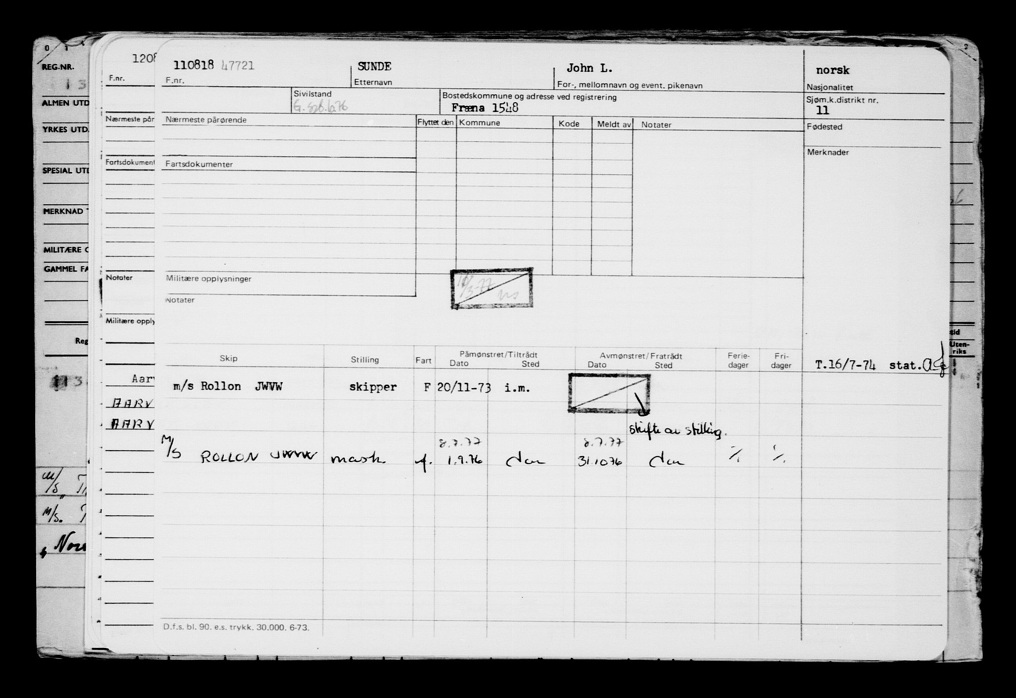 Direktoratet for sjømenn, AV/RA-S-3545/G/Gb/L0161: Hovedkort, 1918, p. 239