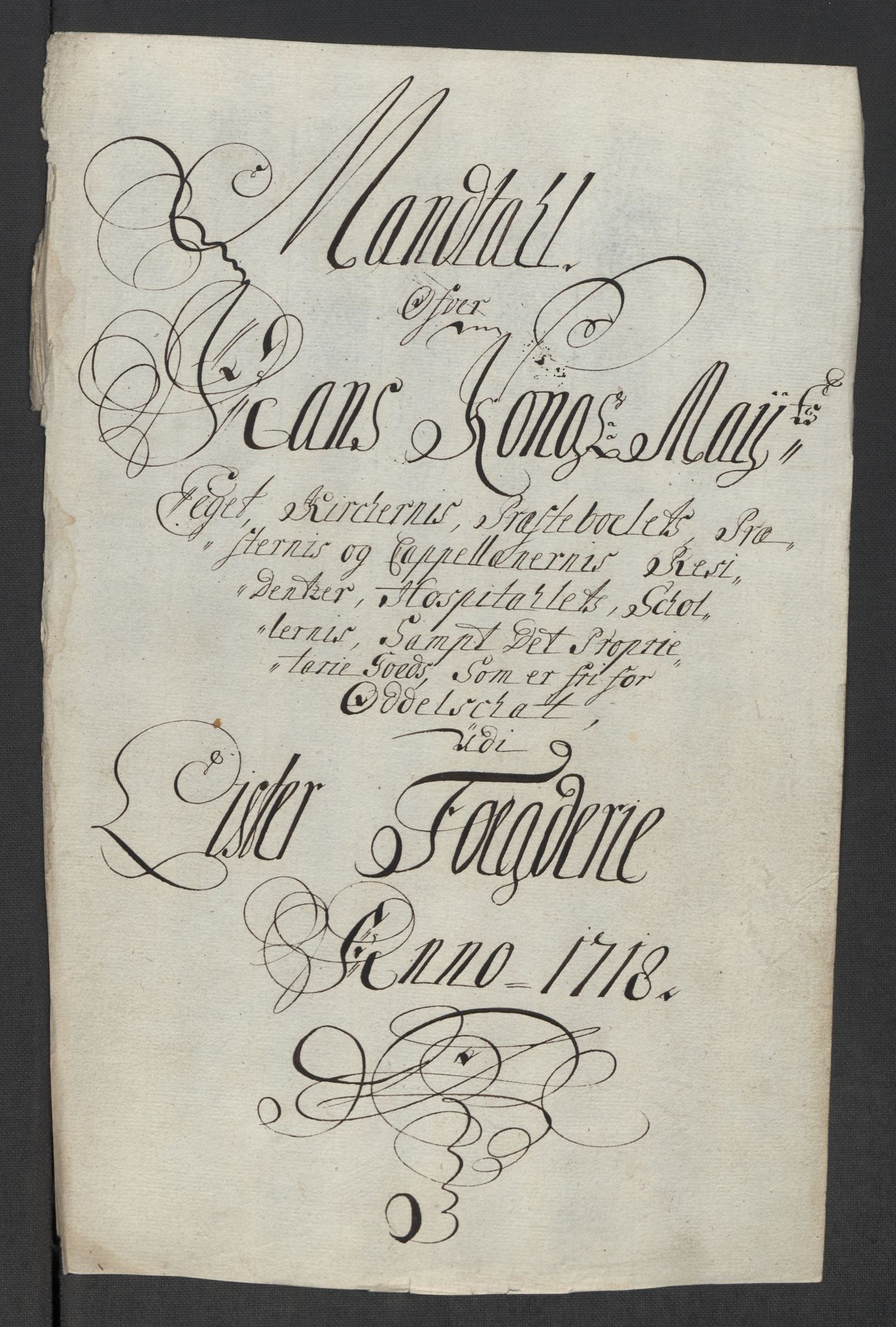 Rentekammeret inntil 1814, Reviderte regnskaper, Fogderegnskap, RA/EA-4092/R43/L2563: Fogderegnskap Lista og Mandal, 1718, p. 372