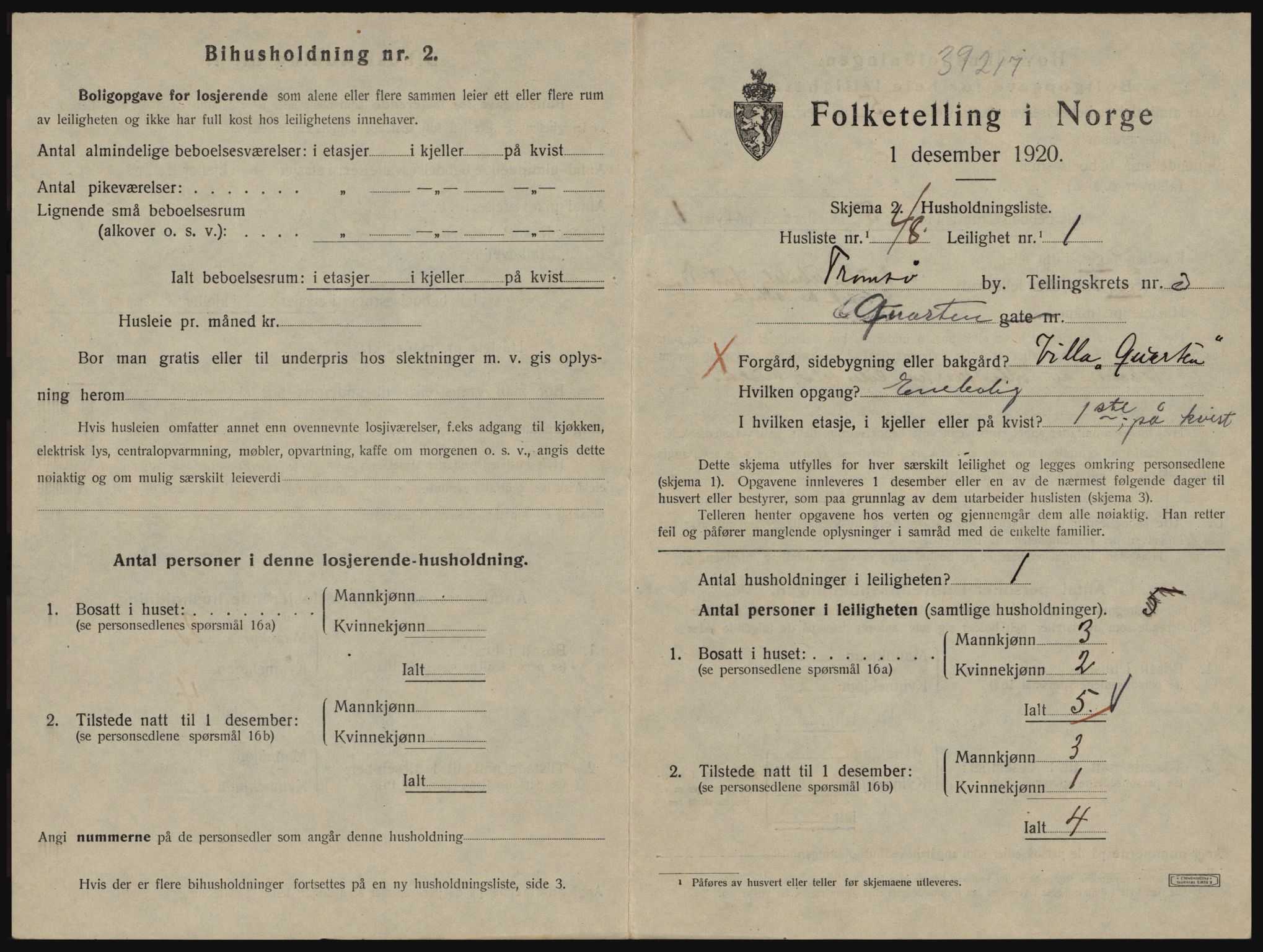 SATØ, 1920 census for Tromsø, 1920, p. 3263