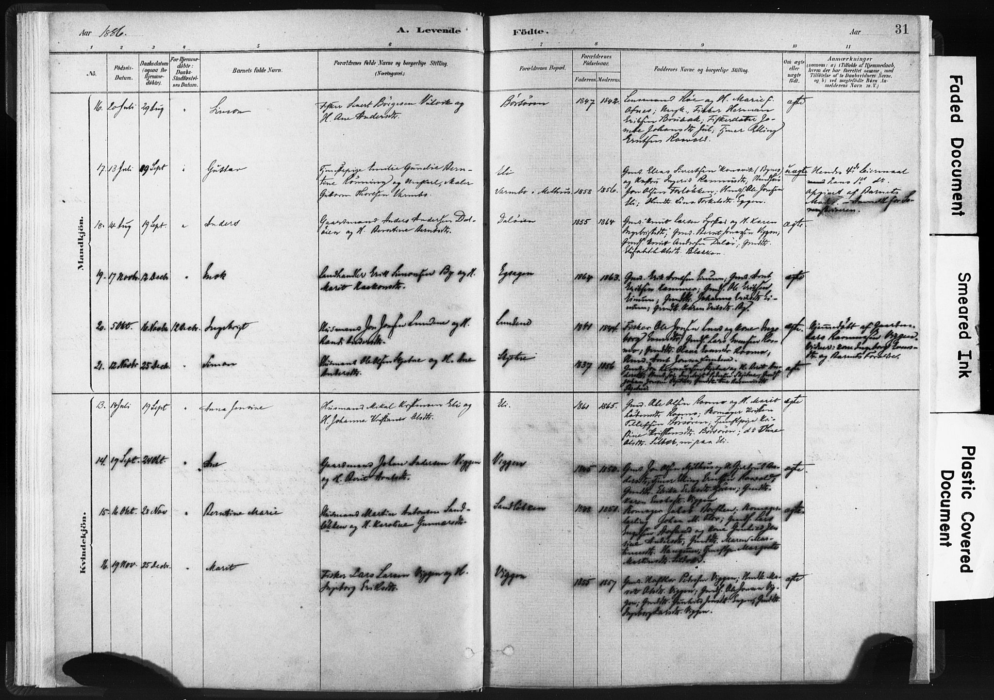 Ministerialprotokoller, klokkerbøker og fødselsregistre - Sør-Trøndelag, SAT/A-1456/665/L0773: Parish register (official) no. 665A08, 1879-1905, p. 31