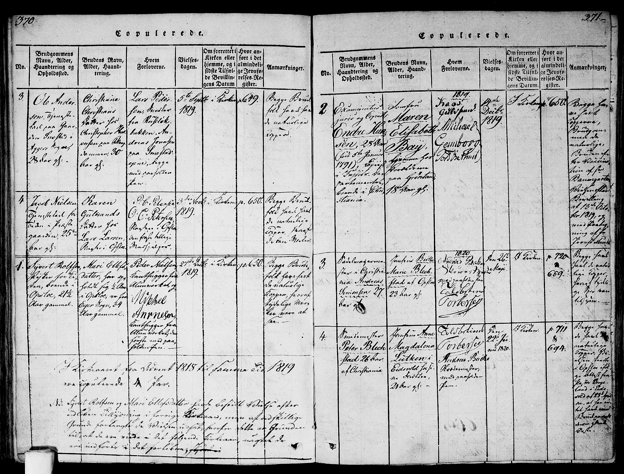 Gamlebyen prestekontor Kirkebøker, SAO/A-10884/F/Fa/L0002: Parish register (official) no. 2, 1817-1829, p. 370-371