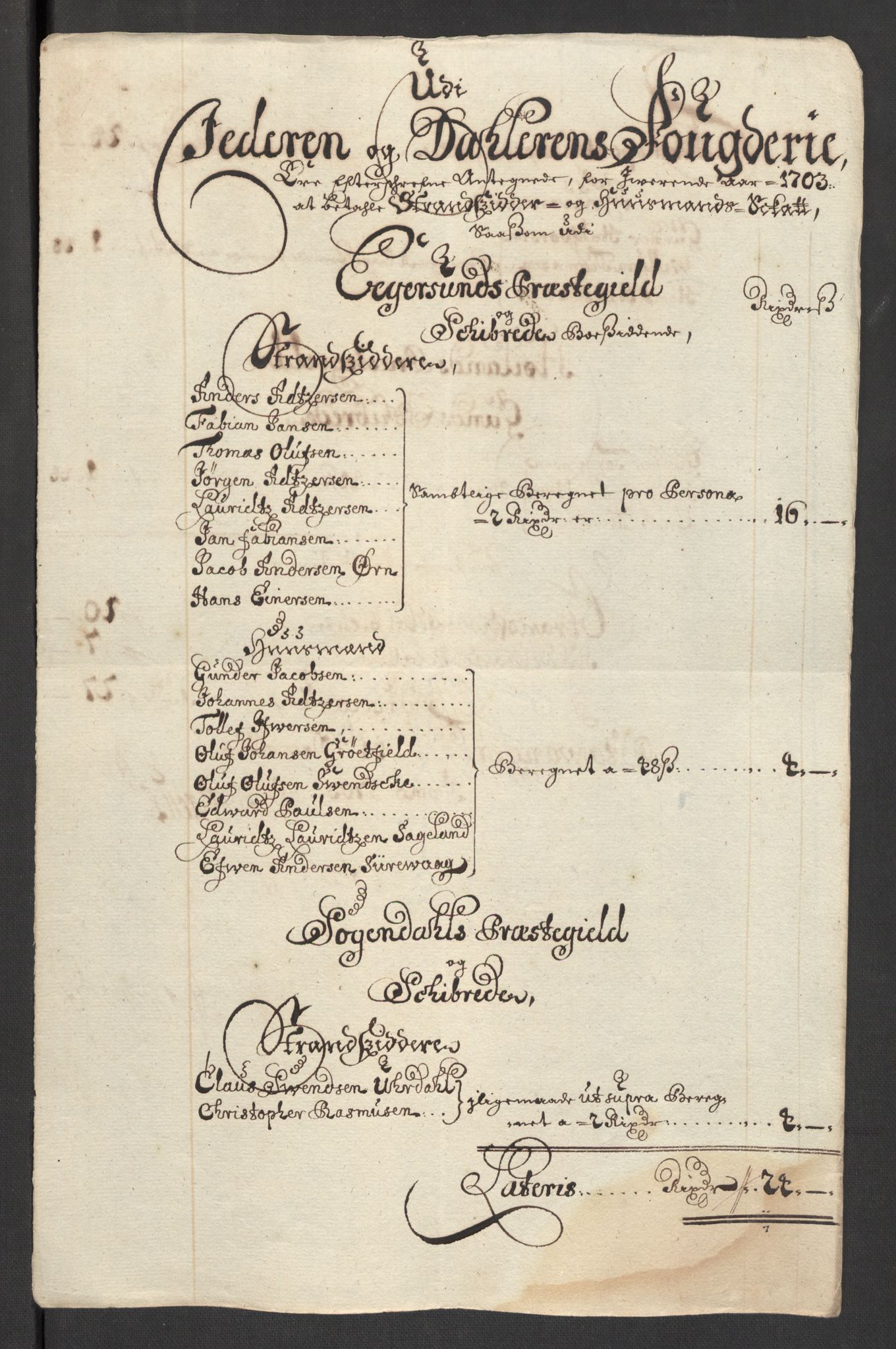 Rentekammeret inntil 1814, Reviderte regnskaper, Fogderegnskap, AV/RA-EA-4092/R46/L2732: Fogderegnskap Jæren og Dalane, 1703-1704, p. 28