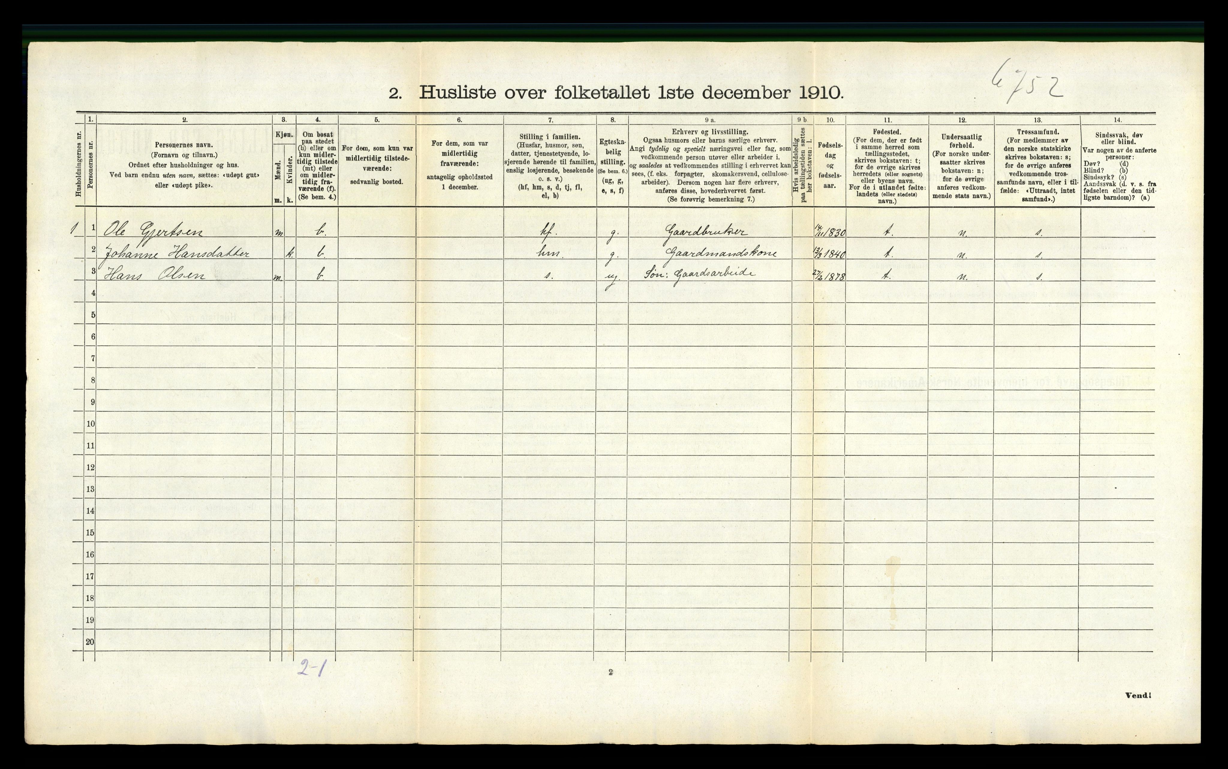 RA, 1910 census for Hyllestad, 1910, p. 68