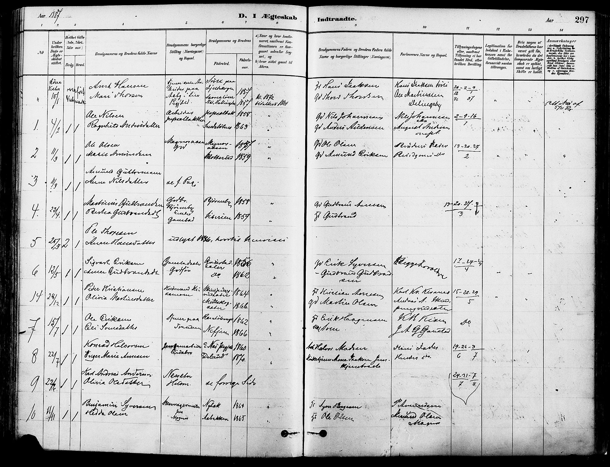 Eidskog prestekontor, AV/SAH-PREST-026/H/Ha/Haa/L0003: Parish register (official) no. 3, 1879-1892, p. 297