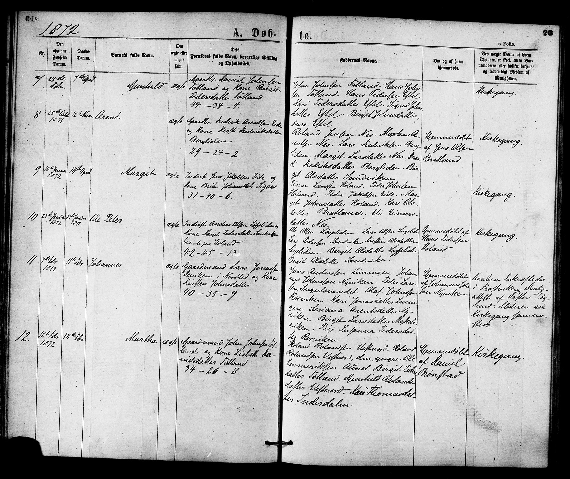 Ministerialprotokoller, klokkerbøker og fødselsregistre - Nord-Trøndelag, SAT/A-1458/755/L0493: Parish register (official) no. 755A02, 1865-1881, p. 20