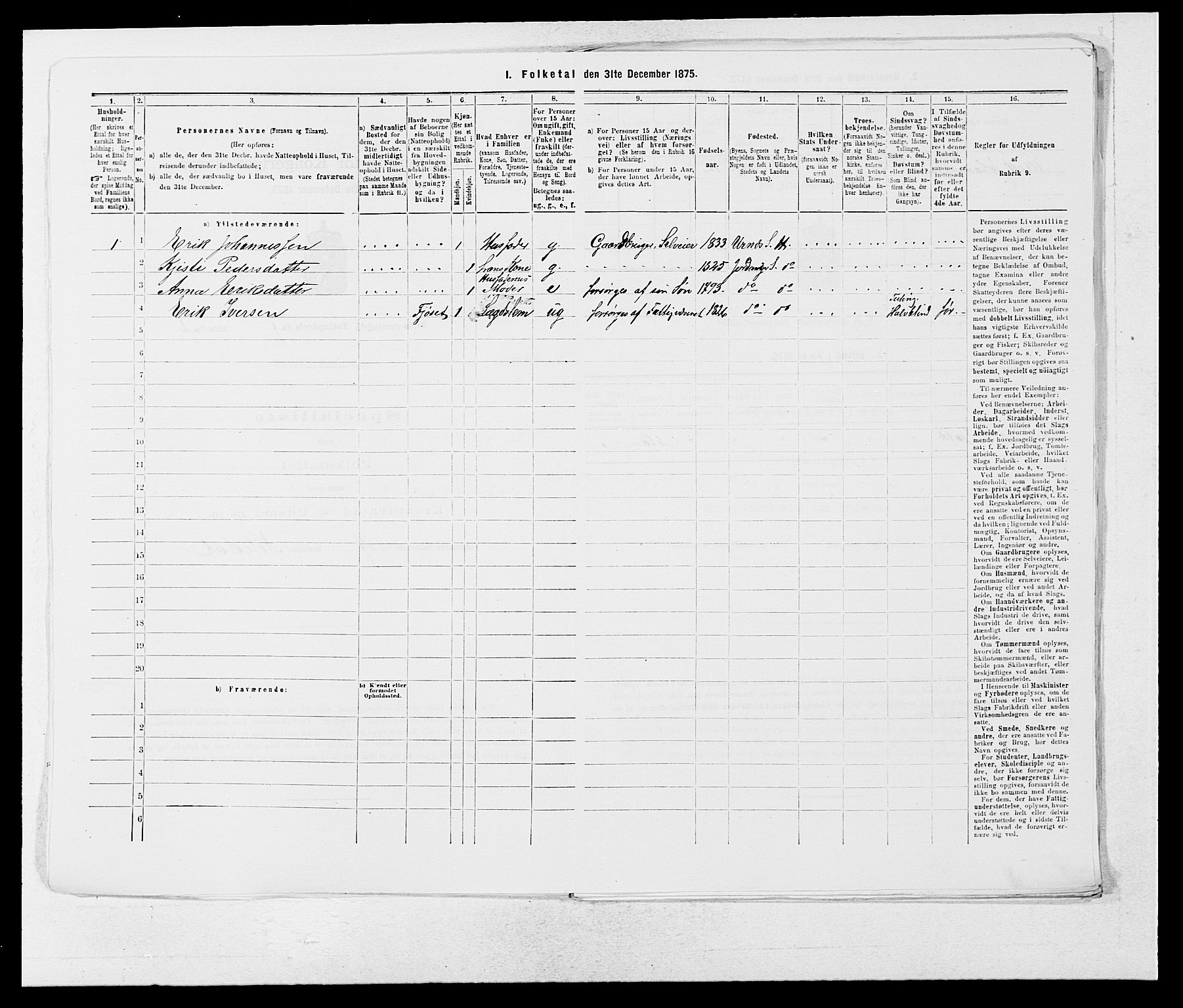 SAB, 1875 census for 1425P Hafslo, 1875, p. 821