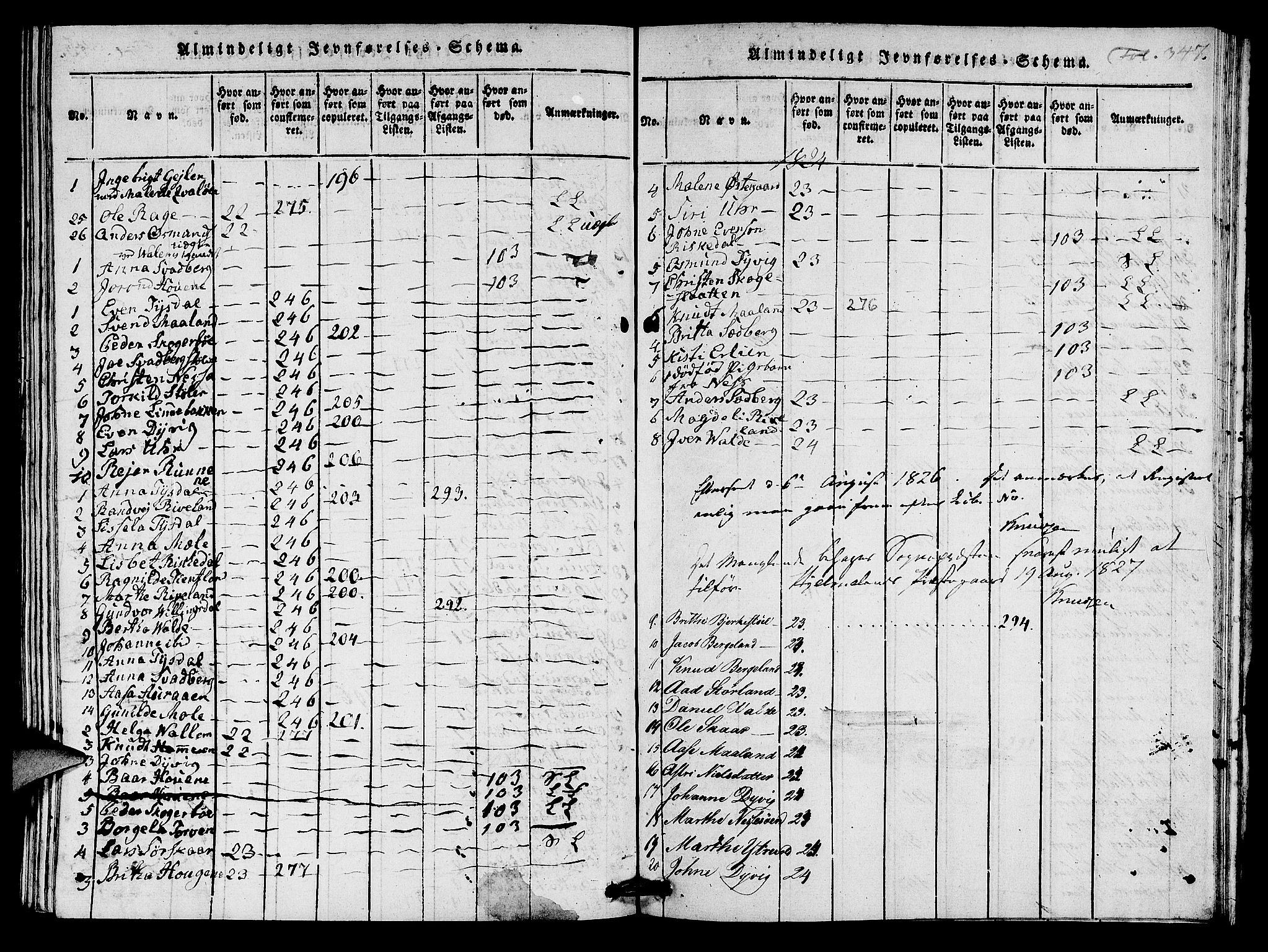 Hjelmeland sokneprestkontor, AV/SAST-A-101843/01/IV/L0005: Parish register (official) no. A 5, 1816-1841, p. 347