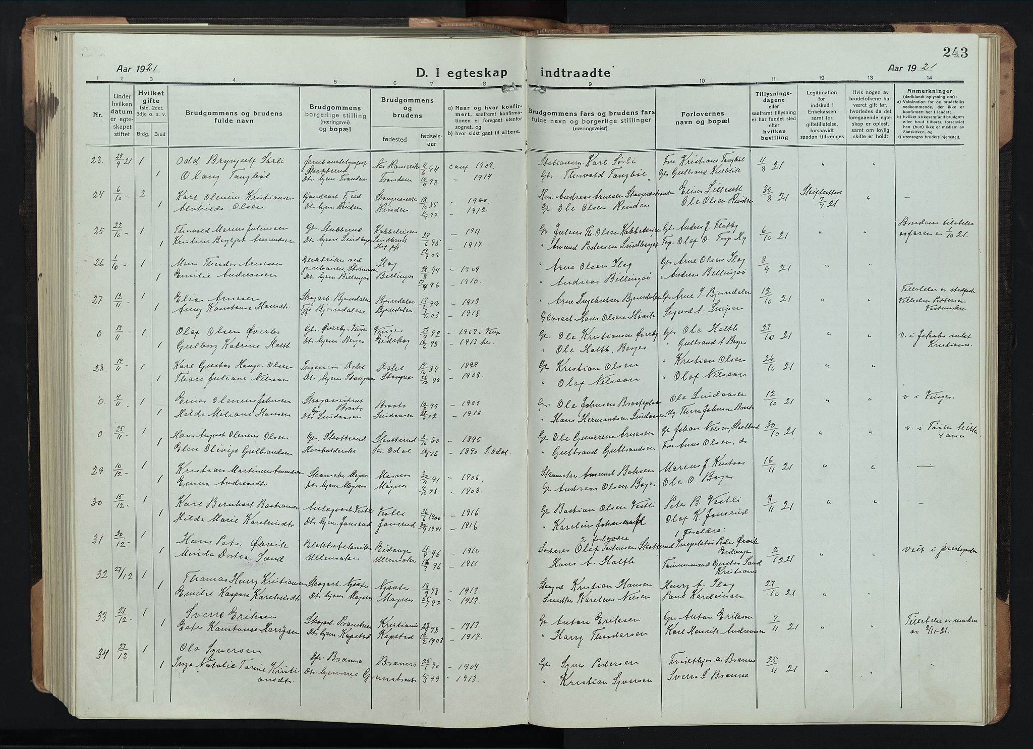 Eidskog prestekontor, SAH/PREST-026/H/Ha/Hab/L0005: Parish register (copy) no. 5, 1916-1946, p. 243