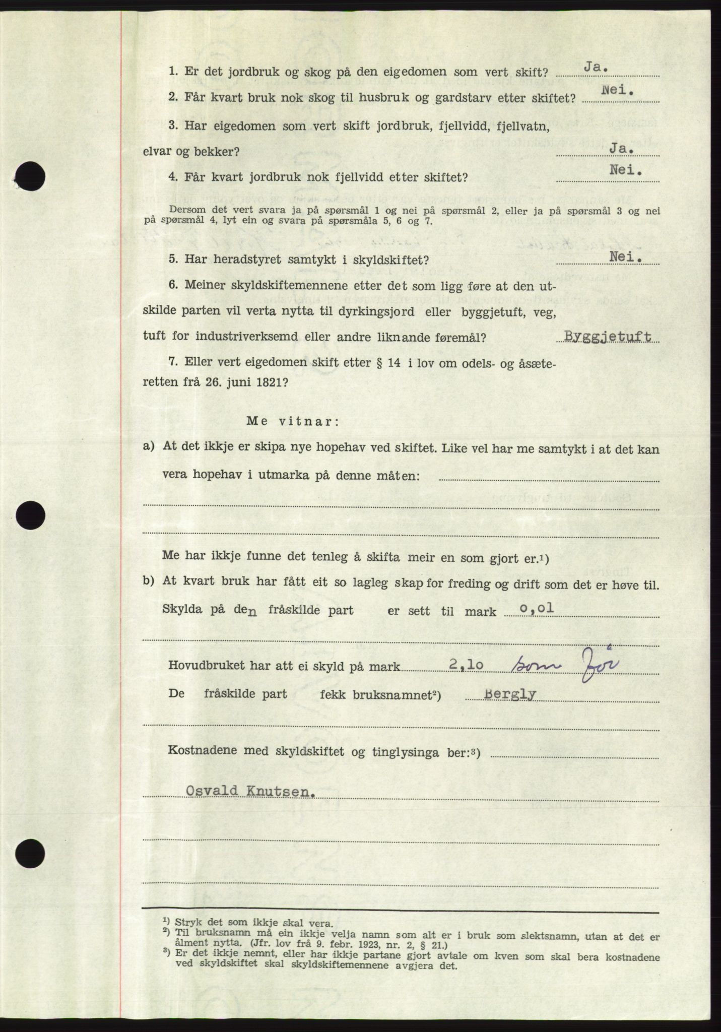 Søre Sunnmøre sorenskriveri, AV/SAT-A-4122/1/2/2C/L0100: Mortgage book no. 26A, 1954-1955, Diary no: : 3415/1954