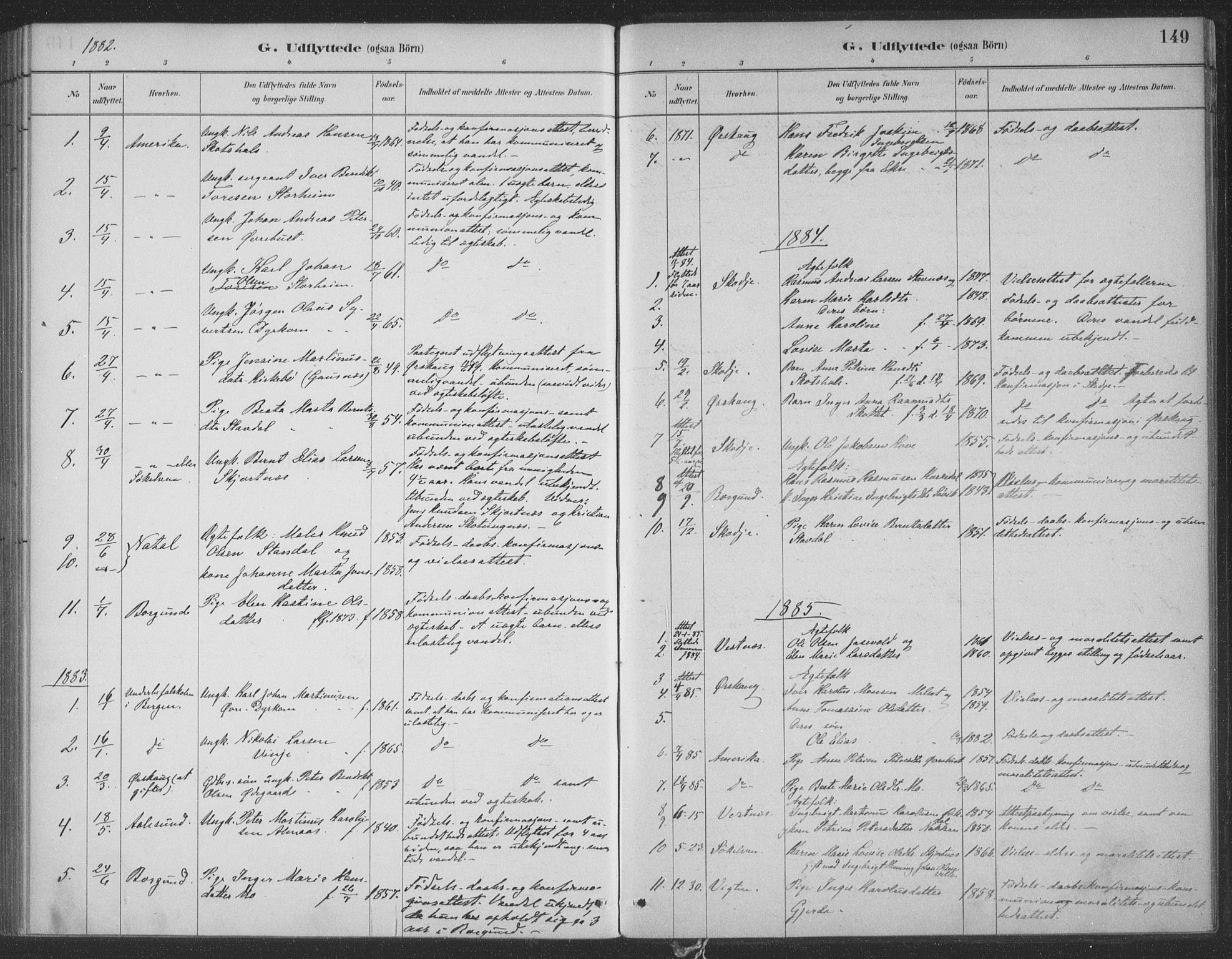 Ministerialprotokoller, klokkerbøker og fødselsregistre - Møre og Romsdal, SAT/A-1454/521/L0299: Parish register (official) no. 521A01, 1882-1907, p. 149