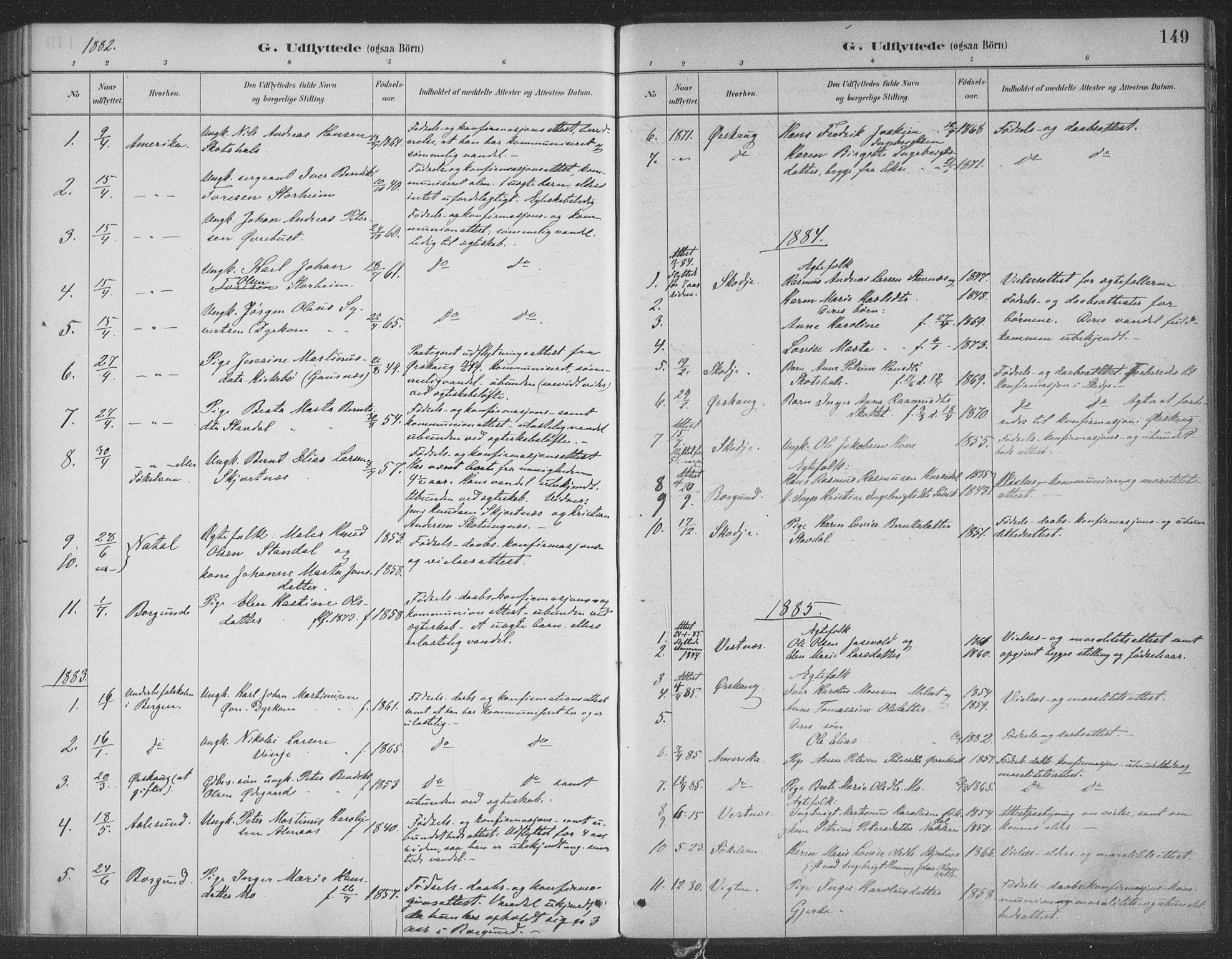 Ministerialprotokoller, klokkerbøker og fødselsregistre - Møre og Romsdal, AV/SAT-A-1454/521/L0299: Parish register (official) no. 521A01, 1882-1907, p. 149
