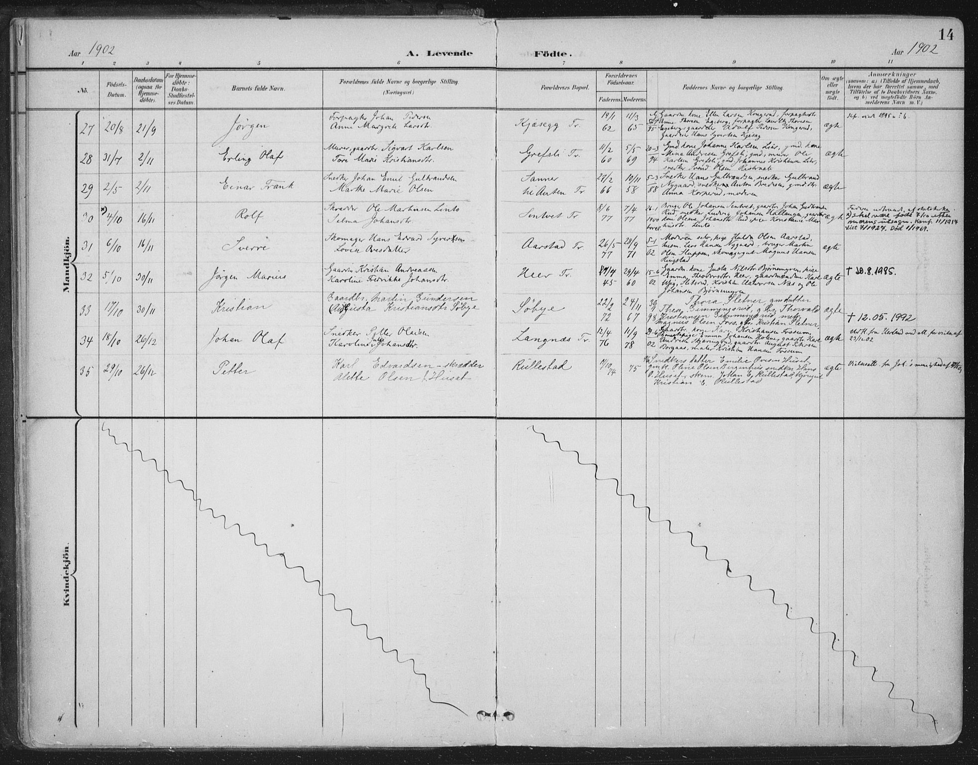 Trøgstad prestekontor Kirkebøker, SAO/A-10925/F/Fa/L0011: Parish register (official) no. I 11, 1899-1919, p. 14