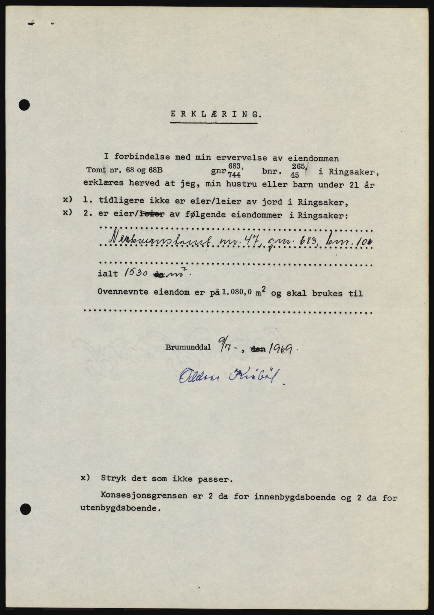 Nord-Hedmark sorenskriveri, SAH/TING-012/H/Hc/L0033: Mortgage book no. 33, 1970-1970, Diary no: : 1352/1970