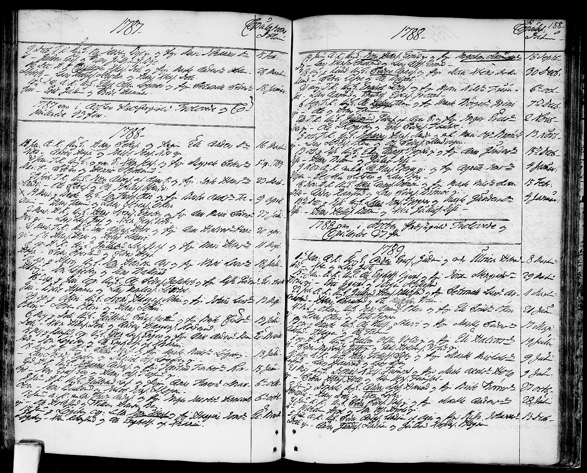 Asker prestekontor Kirkebøker, AV/SAO-A-10256a/F/Fa/L0003: Parish register (official) no. I 3, 1767-1807, p. 188