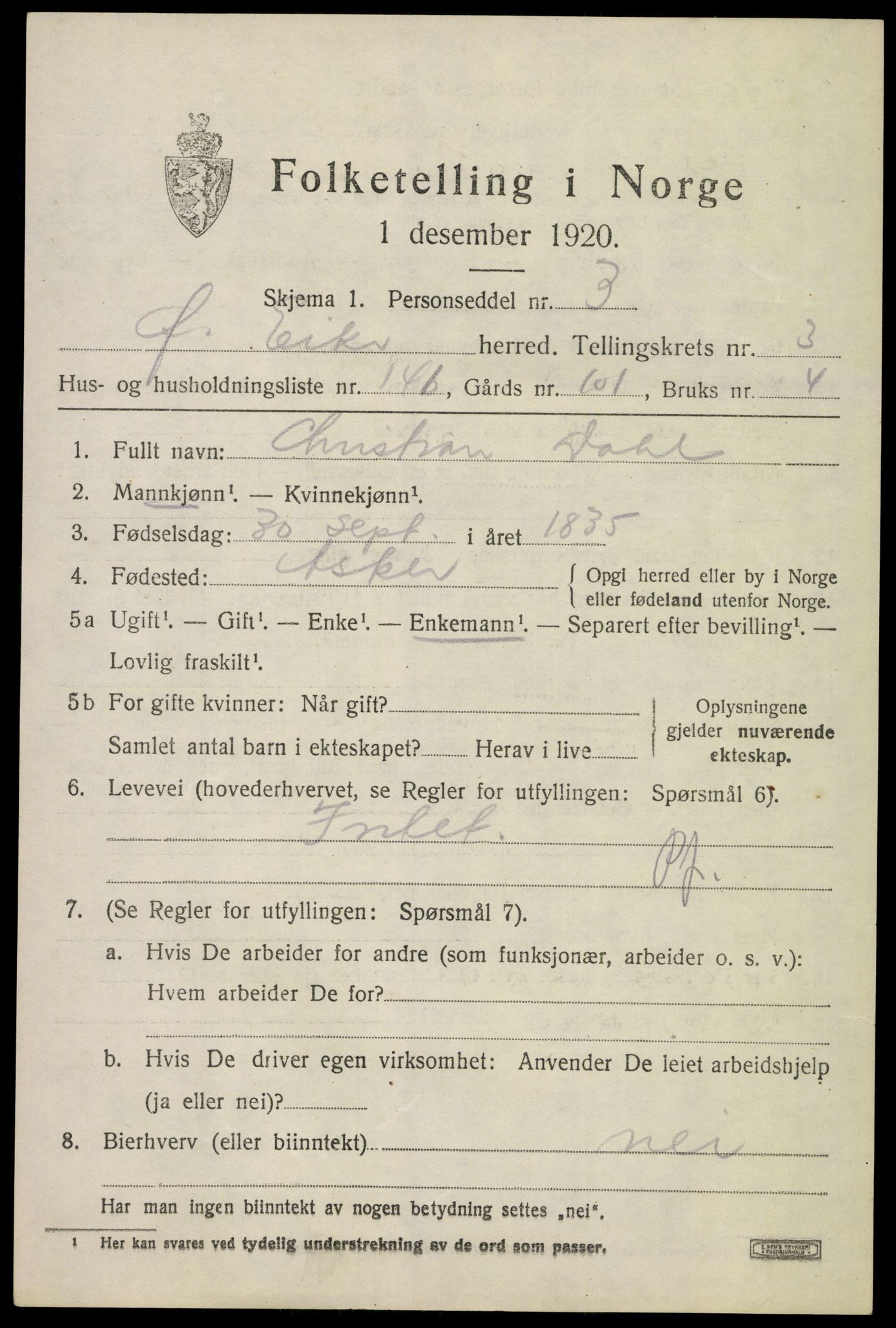 SAKO, 1920 census for Øvre Eiker, 1920, p. 9572