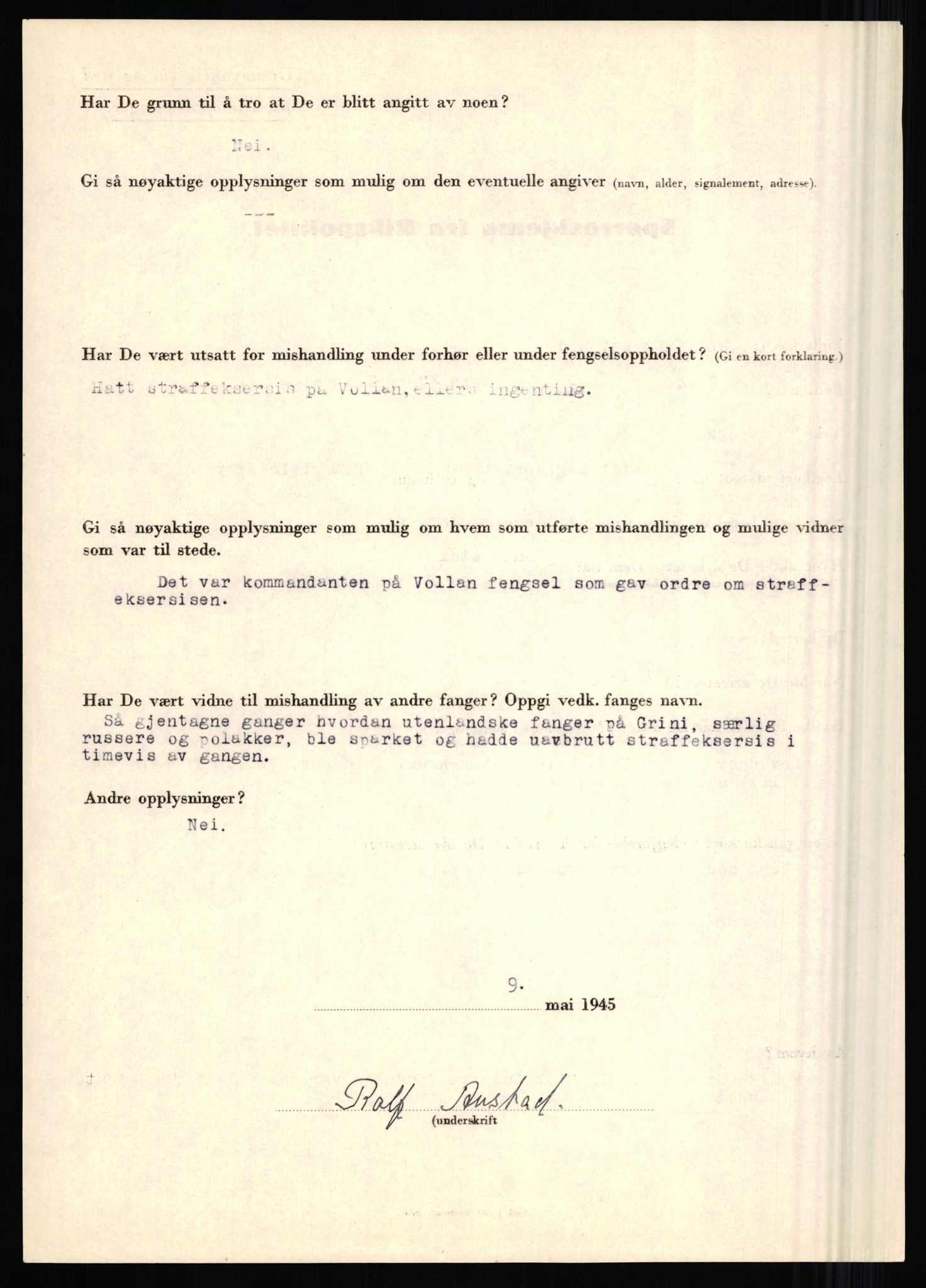 Rikspolitisjefen, AV/RA-S-1560/L/L0001: Abelseth, Rudolf - Berentsen, Odd, 1940-1945, p. 1038