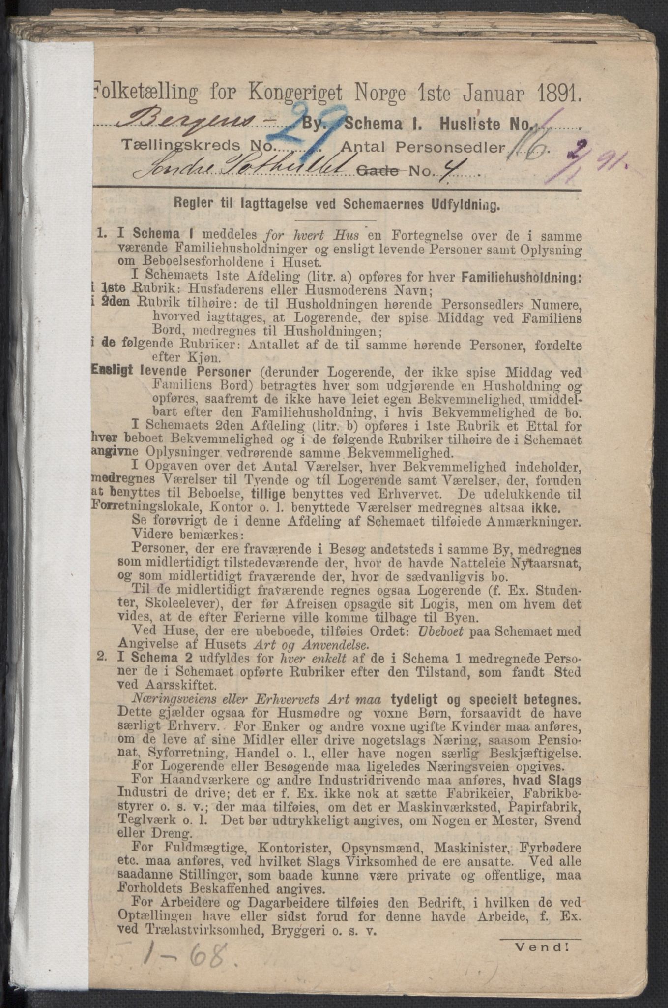 RA, 1891 Census for 1301 Bergen, 1891, p. 4555