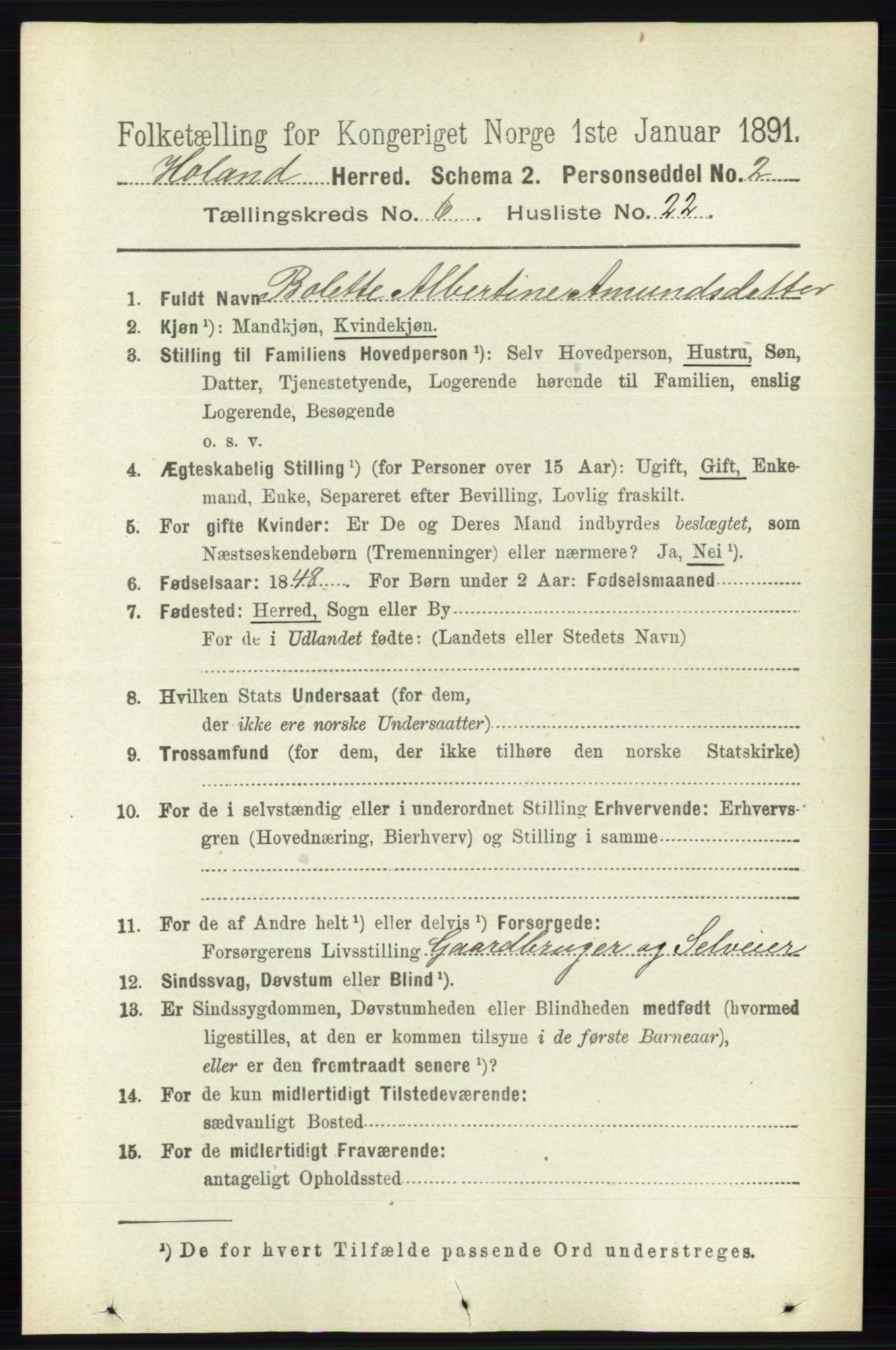 RA, 1891 census for 0221 Høland, 1891, p. 4460