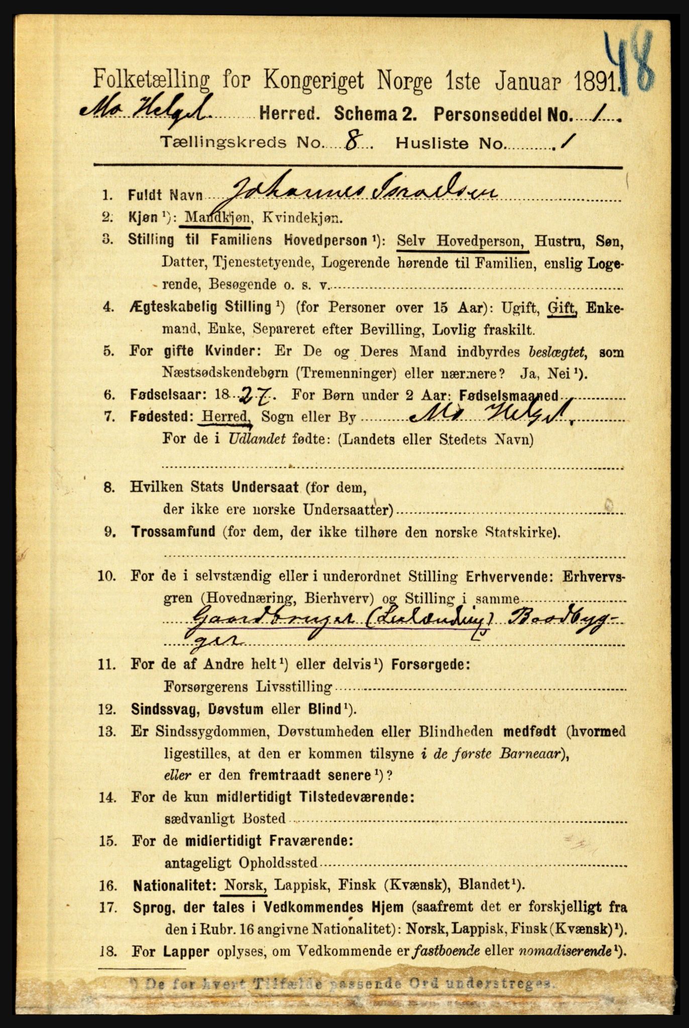 RA, 1891 census for 1833 Mo, 1891, p. 2939